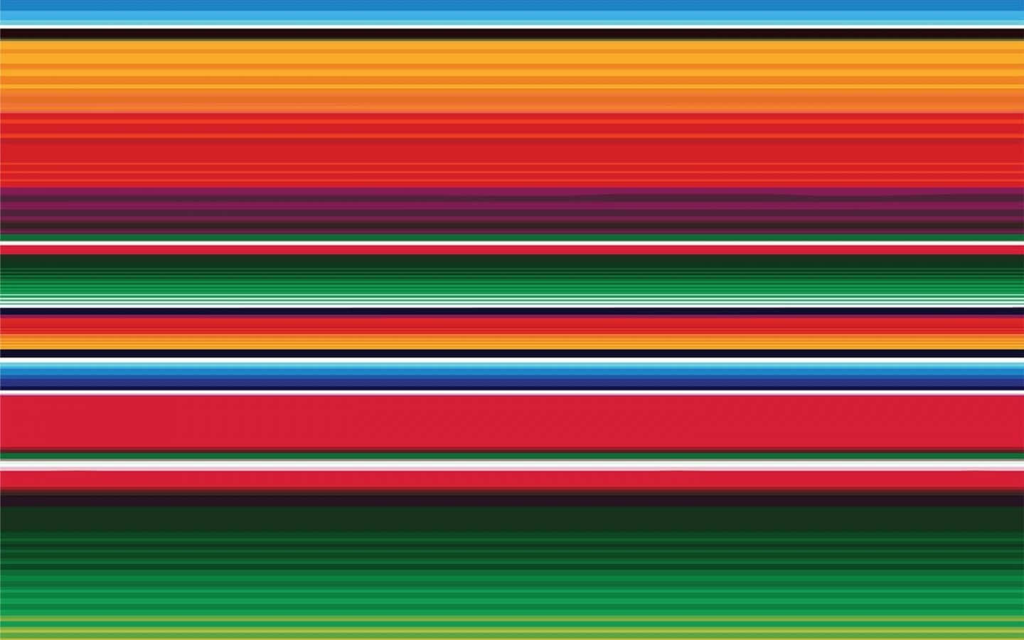Serape 桌布 壁紙 — 充滿活力的多色水平條紋，以大膽的紅色、橙色、綠色、藍色形成大膽的抽象圖案。