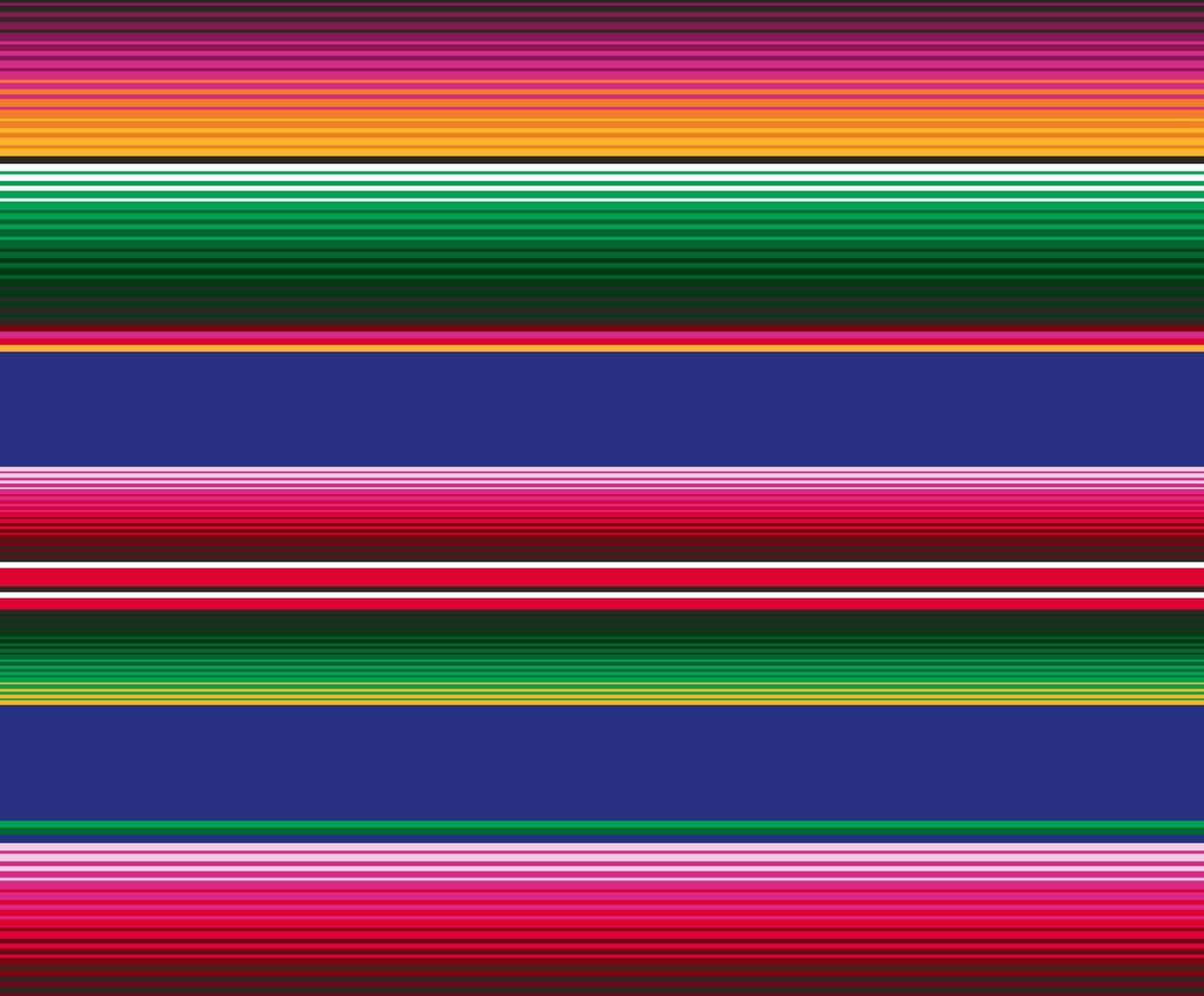 Serape 桌布 壁紙 — 充滿活力的多色水平條紋，採用大膽的幾何圖案，色調豐富飽和。