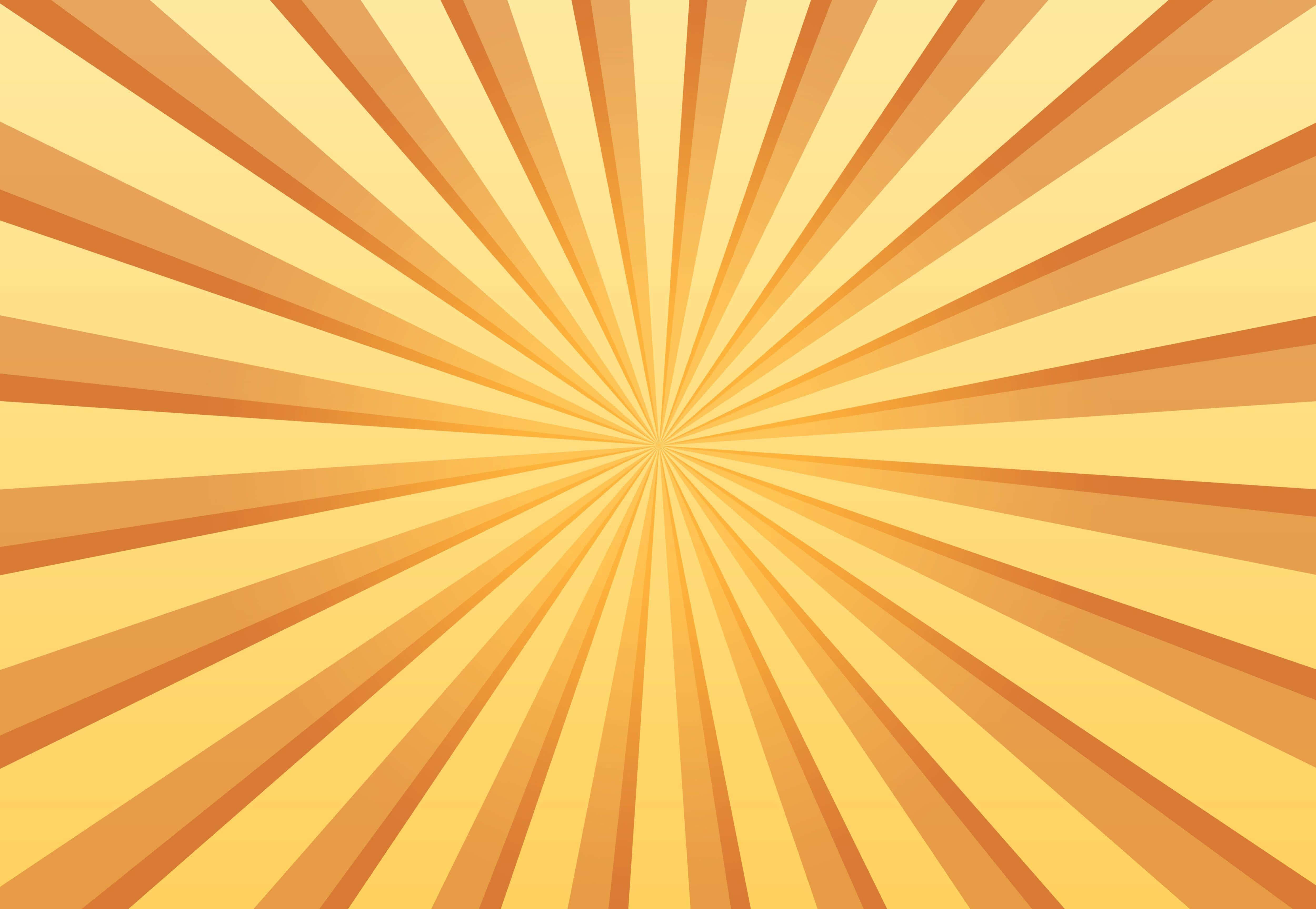 Rays 桌布 壁紙 — 充滿活力的太陽光線圖案從中心向外輻射，溫暖的黃色和橙色光線營造出動態的視覺能量。