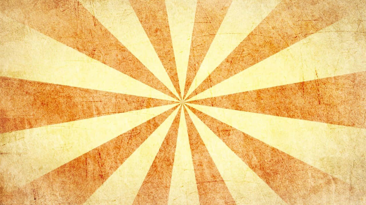 抽象 桌布 壁紙 — 充滿活力的太陽爆發圖案從中心向外輻射，帶有溫暖的橙色和奶油色光線，位於有紋理的復古紙張上。