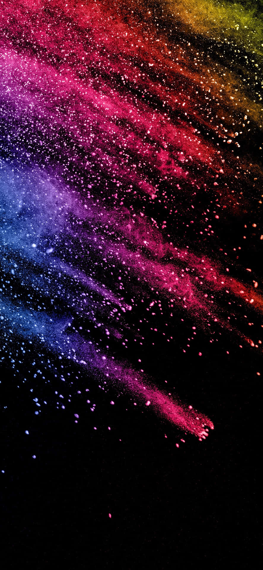 色彩繽紛的宇宙塵埃流在黑色虛空中對角線爆炸。 — 暗色抽象動態圖 壁紙