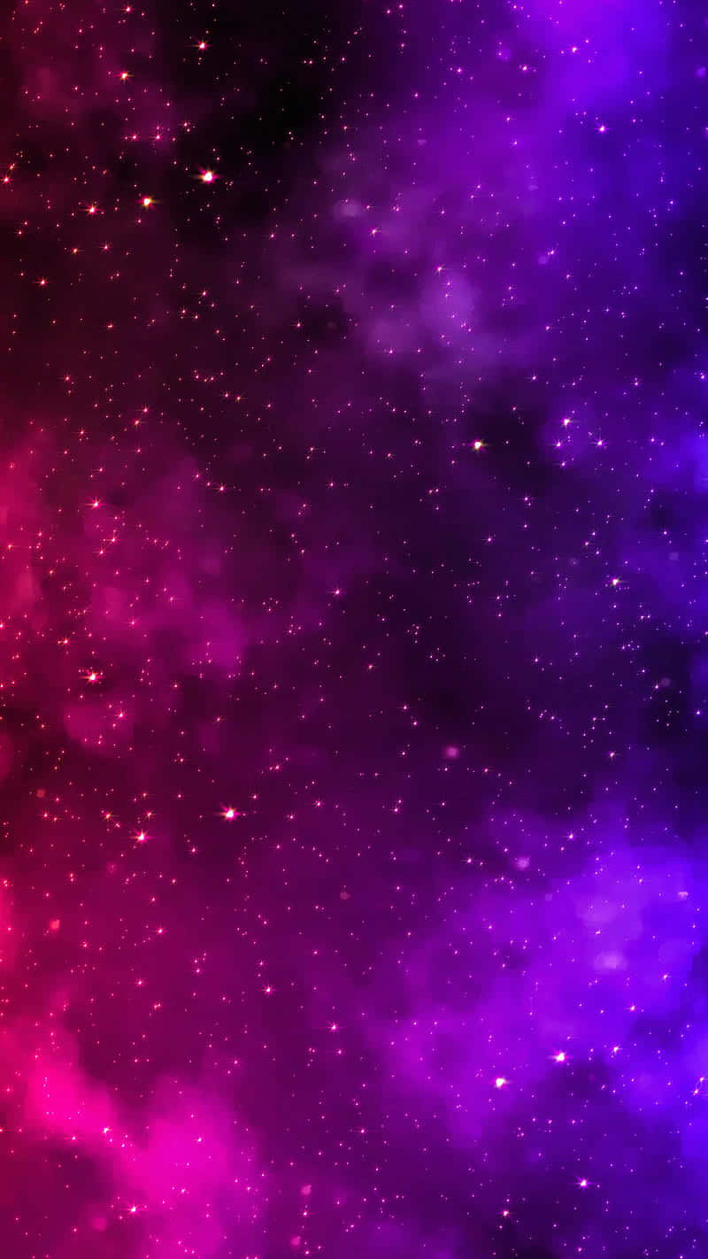 紅色動圖 桌布 壁紙 — 充滿活力的宇宙星雲以洋紅色和紫色旋轉，在黑暗虛空中閃爍著星星。