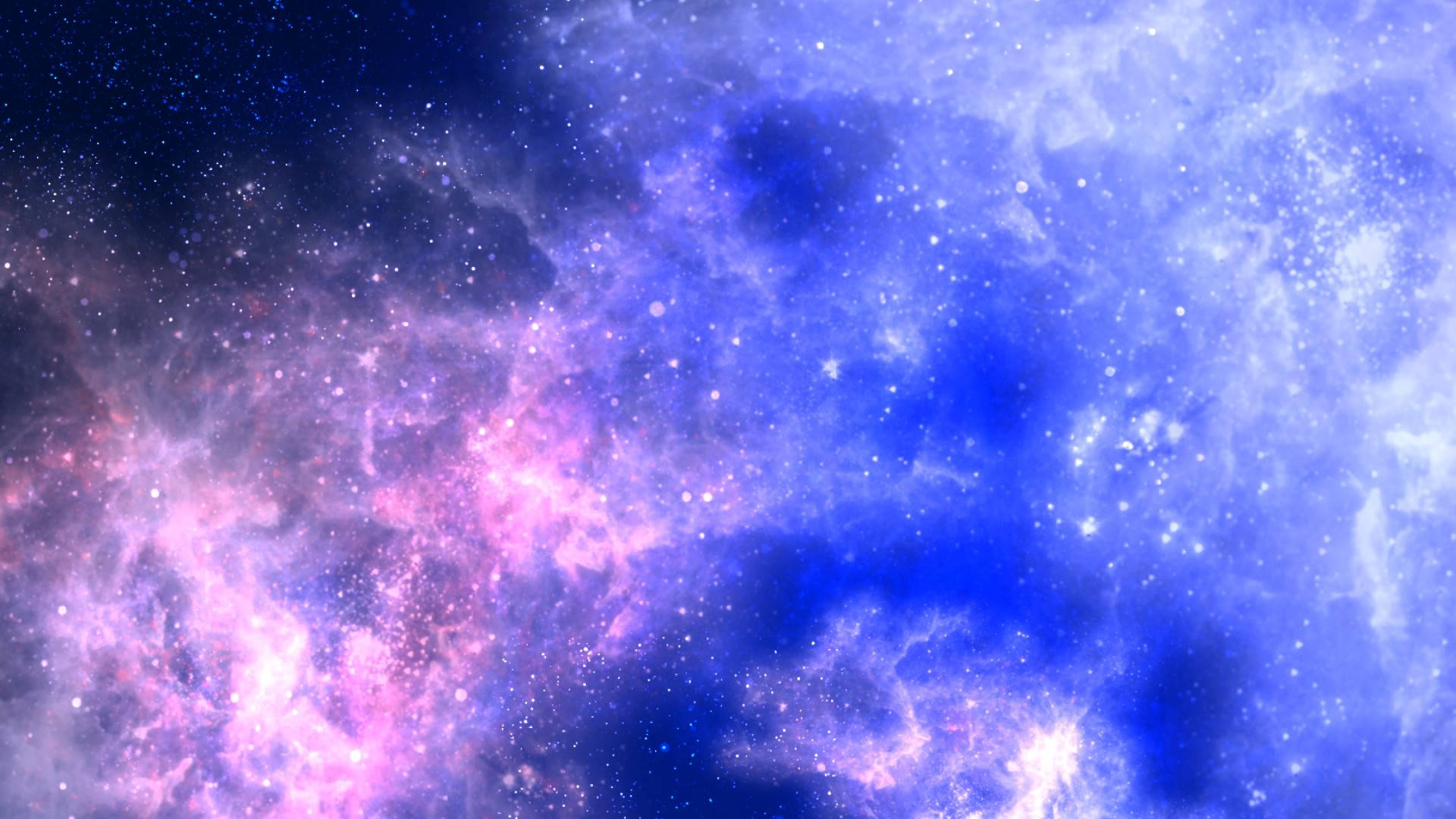 Purple Galaxy 桌布 壁紙 — 充滿活力的宇宙星雲在星空背景下以電光藍和粉紅色旋轉。
