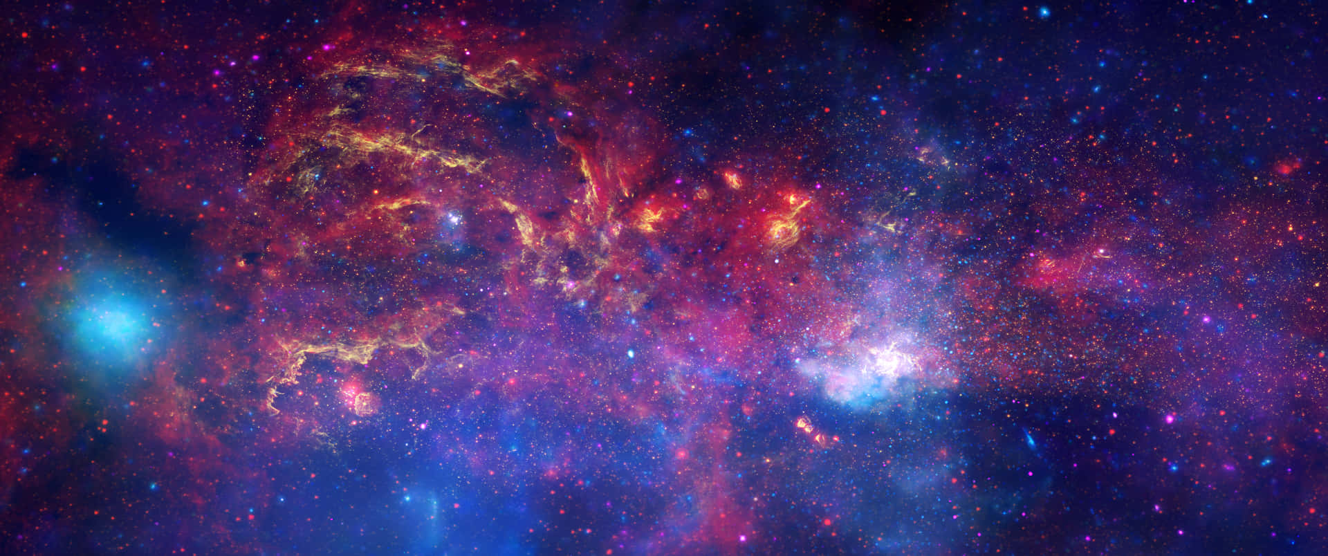 色彩繽紛的宇宙星雲，帶有發光的氣體雲和遙遠的恆星。 — 星雲 GIF 壁紙