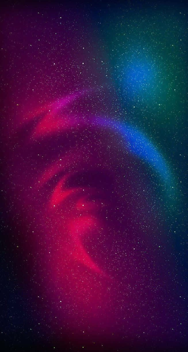 銀河 桌布 壁紙 — 充滿活力的宇宙星雲在深空星場中呈現洋紅色和藍綠色漩渦。