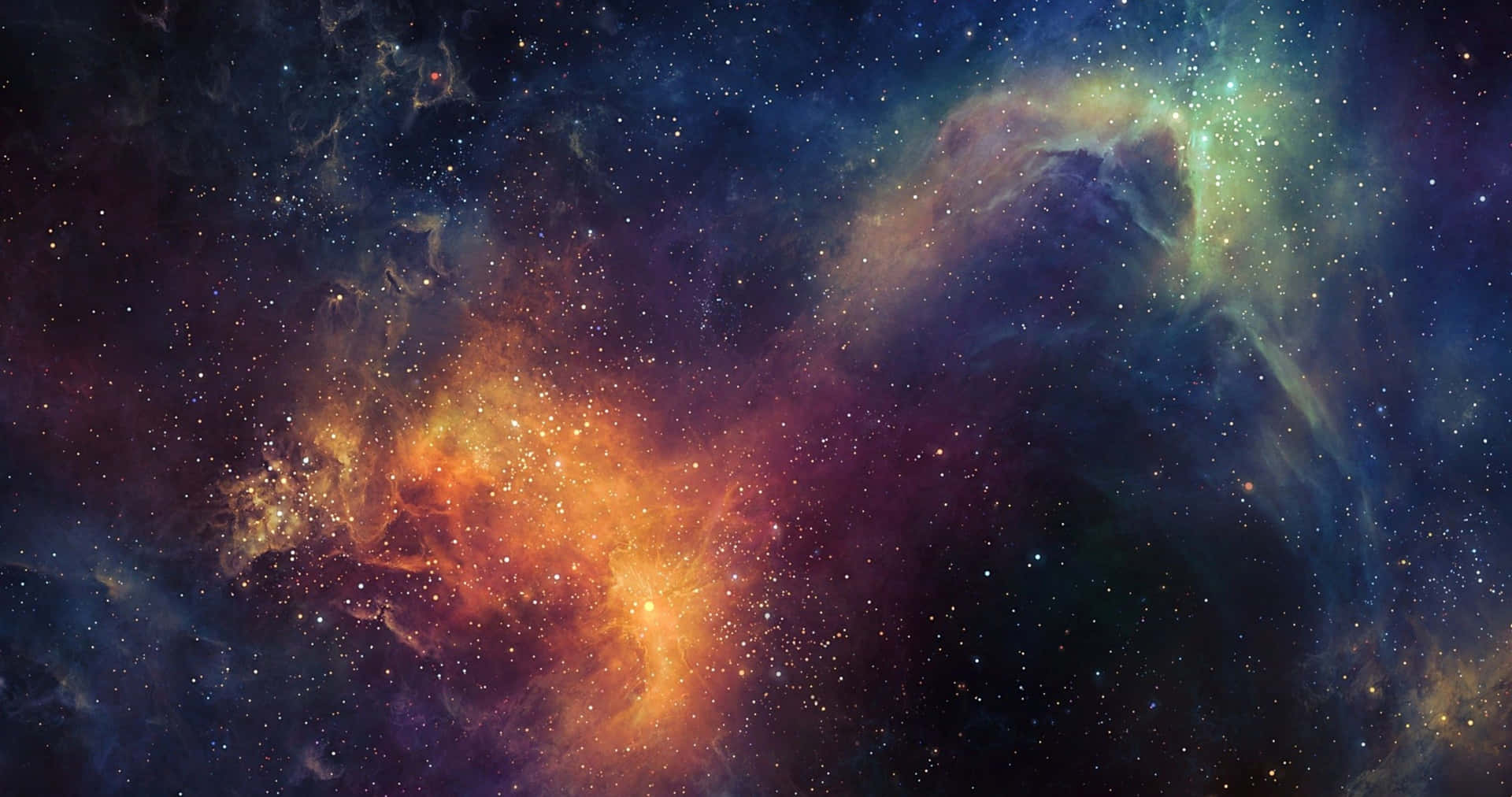 深空中帶有發光氣體和星星的彩色星雲 — 星雲 GIF 壁紙