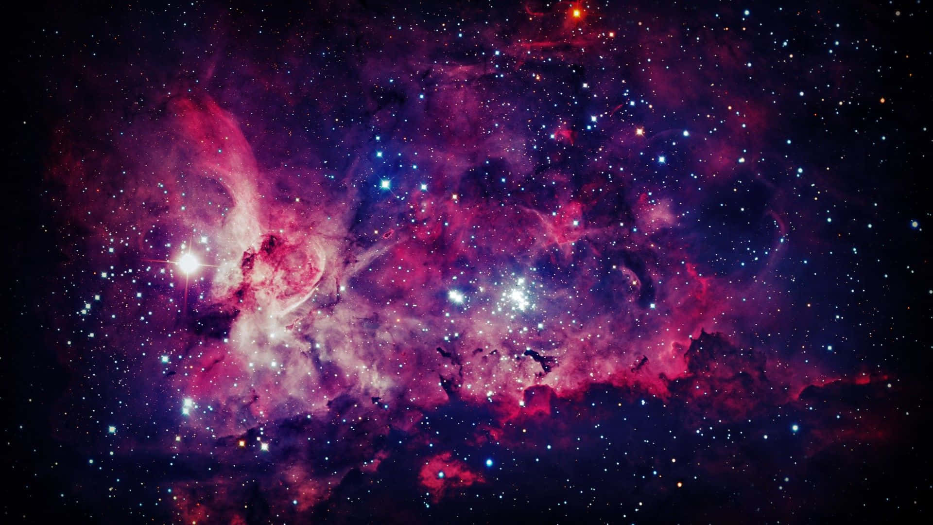 深空中帶有發光星星的彩色宇宙星雲 — 星雲 GIF 壁紙