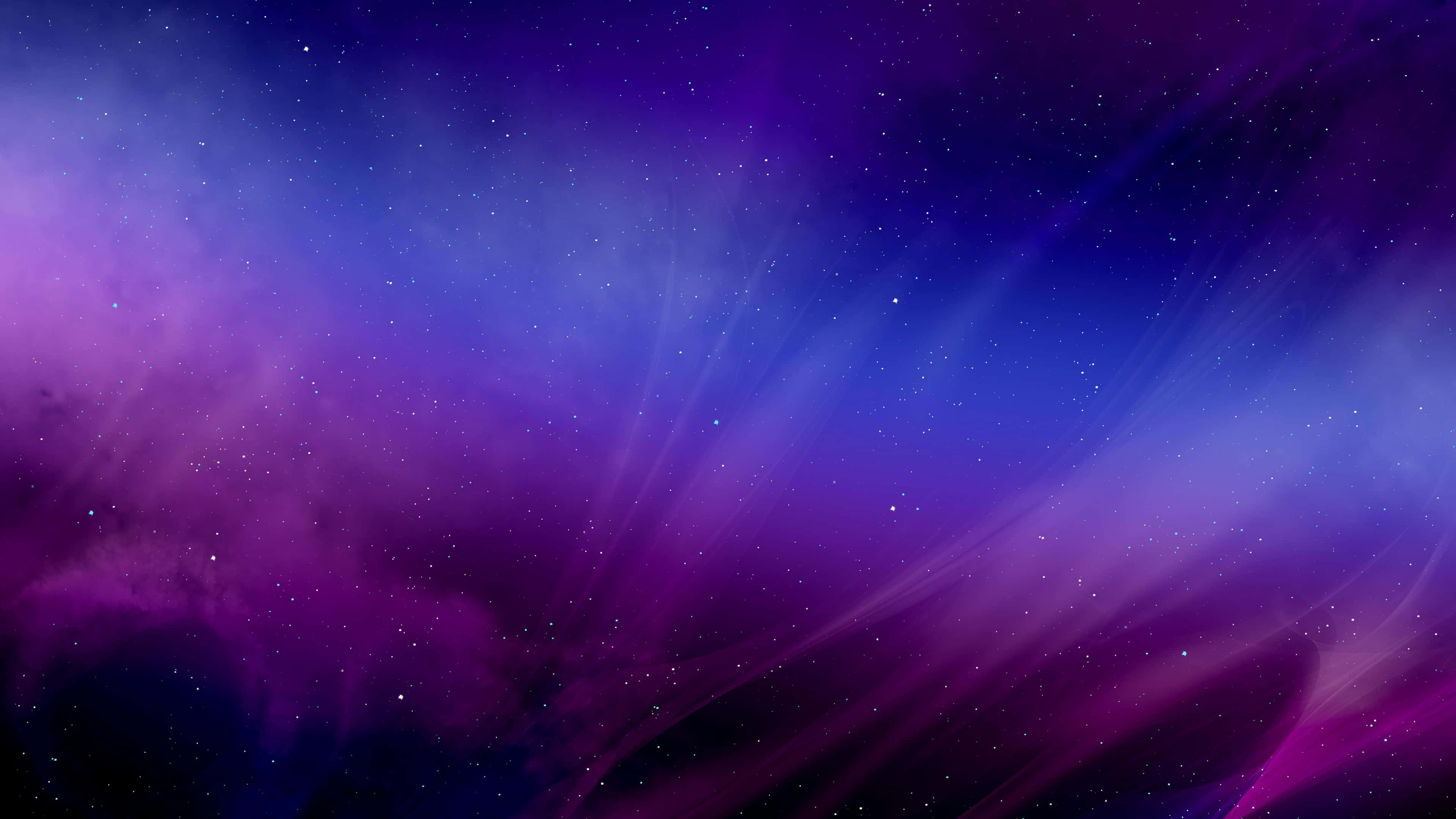 Blue And Purple 桌布 壁紙 — 充滿活力的宇宙星雲在深紫色和藍色中旋轉，散落的星星在虛空中柔和地閃耀。