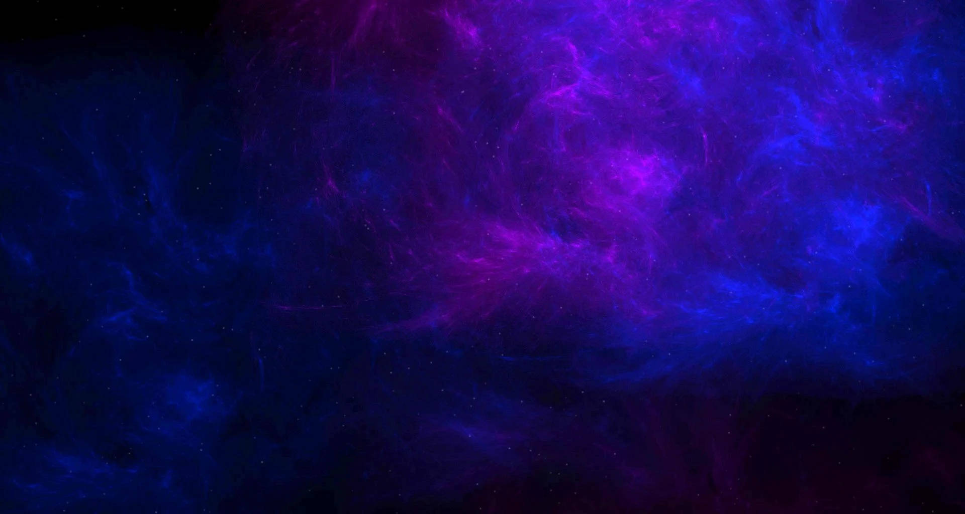 YouTube縮圖 桌布 壁紙 — 充滿活力的宇宙星雲在深藍色和紫色中旋轉，背景是佈滿星星的虛空。