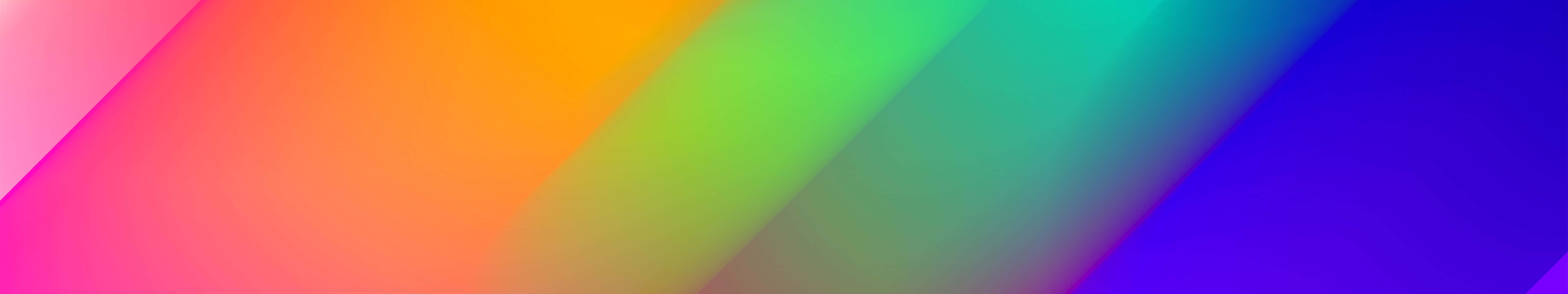 5760x1080 桌布 壁紙 — 充滿活力的對角彩虹漸層，以柔和的色彩過渡流暢地遍佈整個畫面。