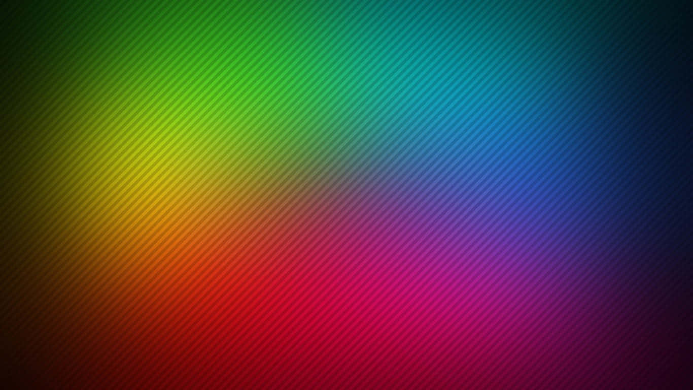 RGB 桌布 壁紙 — 充滿活力的對角彩虹漸變，帶有微妙的條紋紋理，逐漸淡入黑暗角落。