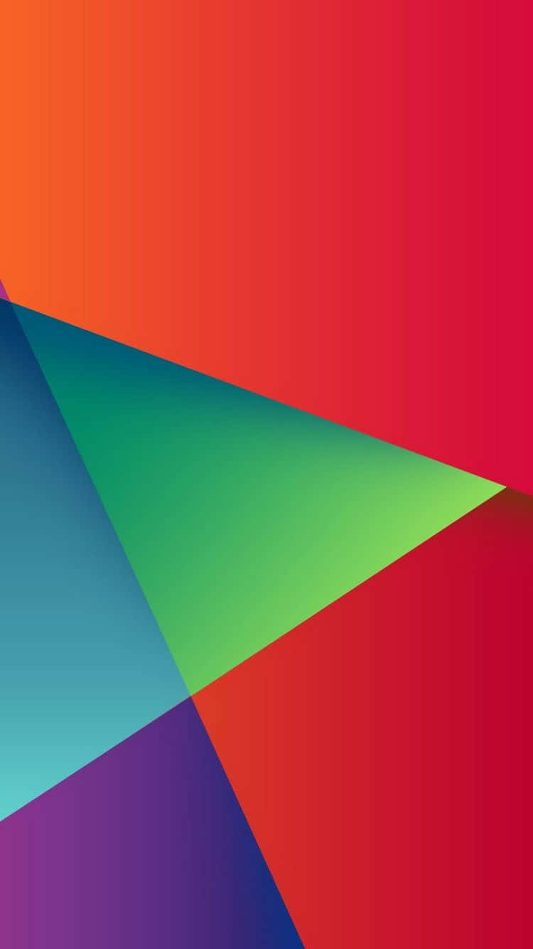 Clever iPhone 桌布 壁紙 — 充滿活力的幾何三角形，採用紅、橙、綠、藍、紫的漸變色調，營造出大膽的抽象構圖。