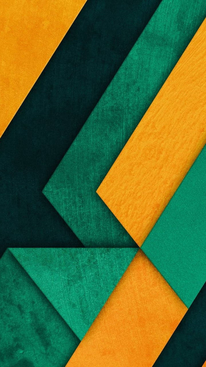 Geometric 桌布 壁紙 — 充滿活力的幾何圖案，由青綠色和金色紋理面板重疊而成，呈現動態的對角線排列。