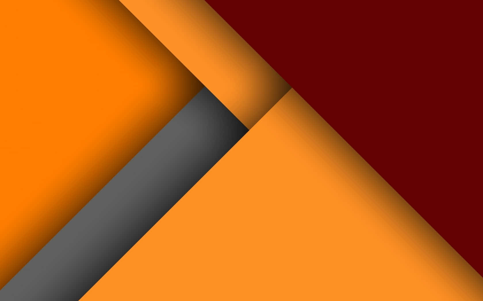 Minimalist HD Geometric Desktop 桌布 壁紙 — 充滿活力的幾何壁紙，大膽的橙色、栗色和炭灰色對角線塊營造出動態的現代抽象構圖。