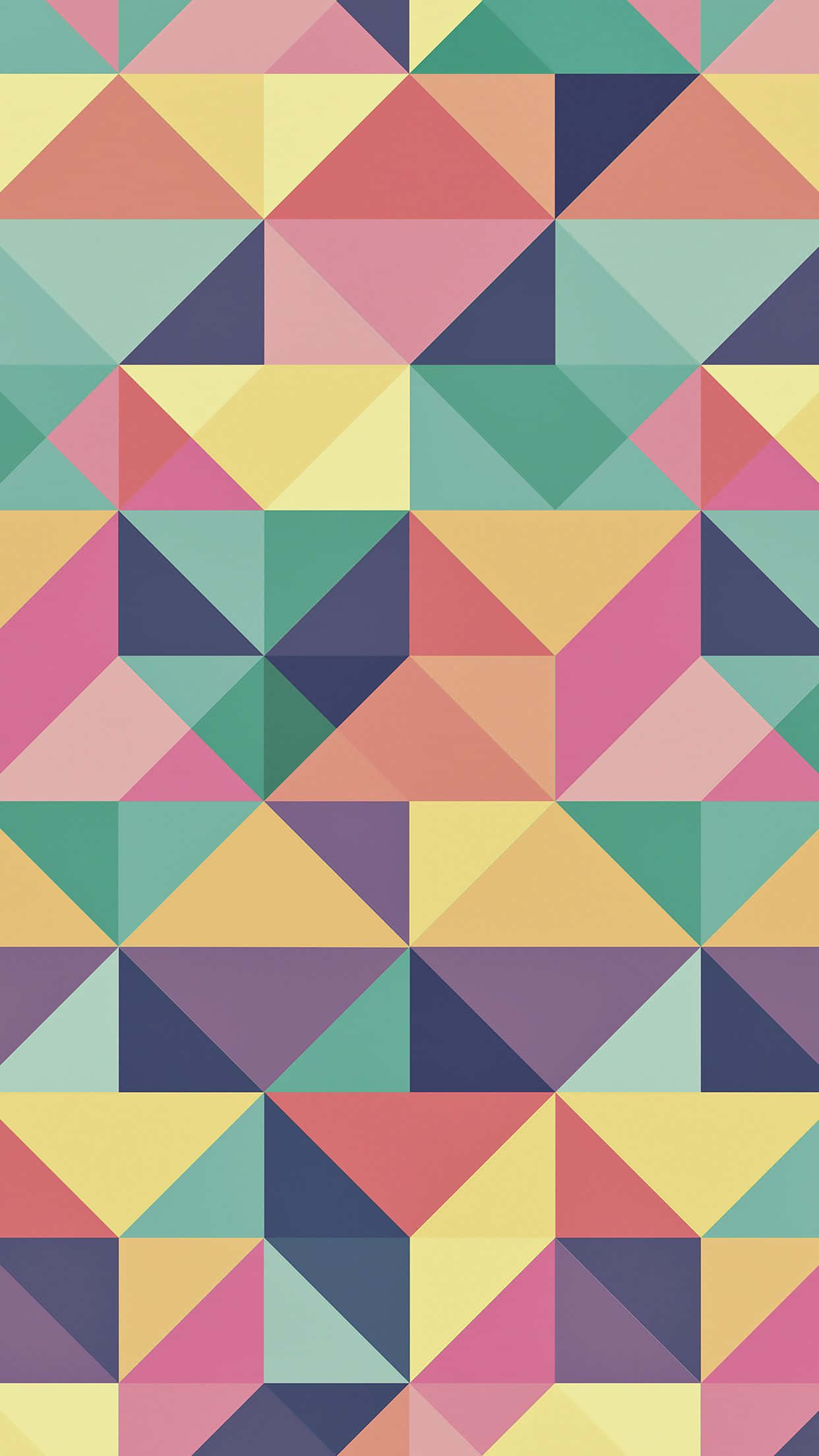 Polygon 桌布 壁紙 — 充滿活力的幾何壁紙，重複的三角形以柔和和鮮豔色調營造出動態抽象圖案。