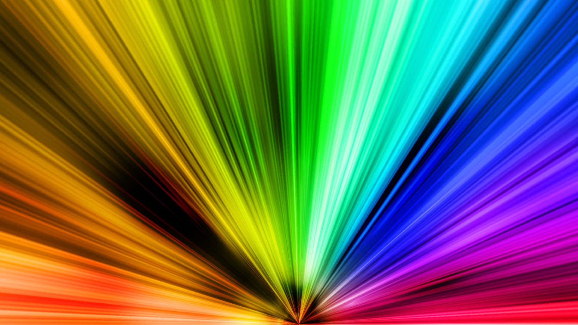 Spectrum 桌布 壁紙 — 充滿活力的彩虹光線從中心點向外爆發，形成動態的數位色彩爆炸。