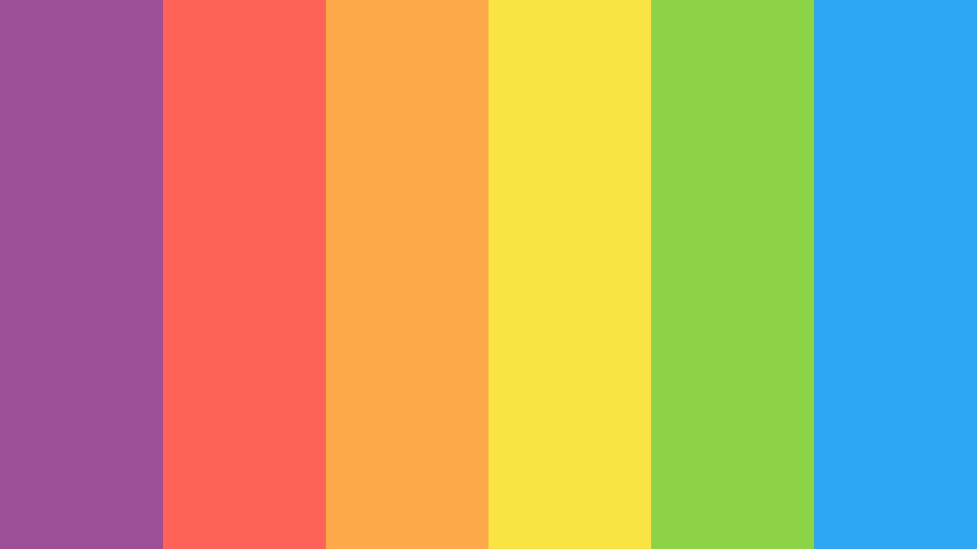Rainbow Gradient 桌布 壁紙 — 充滿活力的彩虹條紋，以紫色、橙色、黃色、綠色和藍色的粗垂直帶呈現。