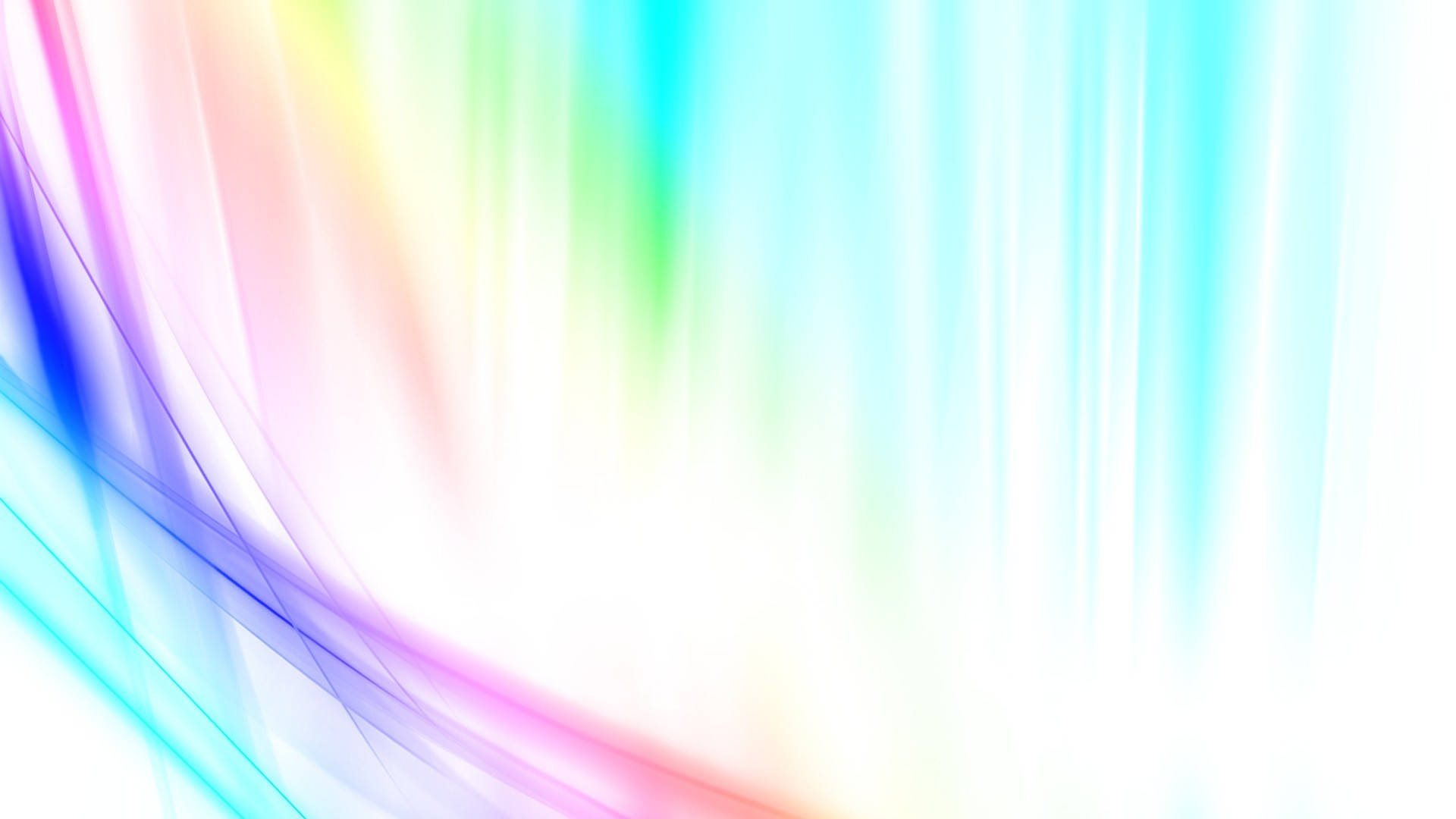 Light Color 桌布 壁紙 — 充滿活力的彩虹條紋以平滑的抽象漸變對角線流過明亮的白色背景。