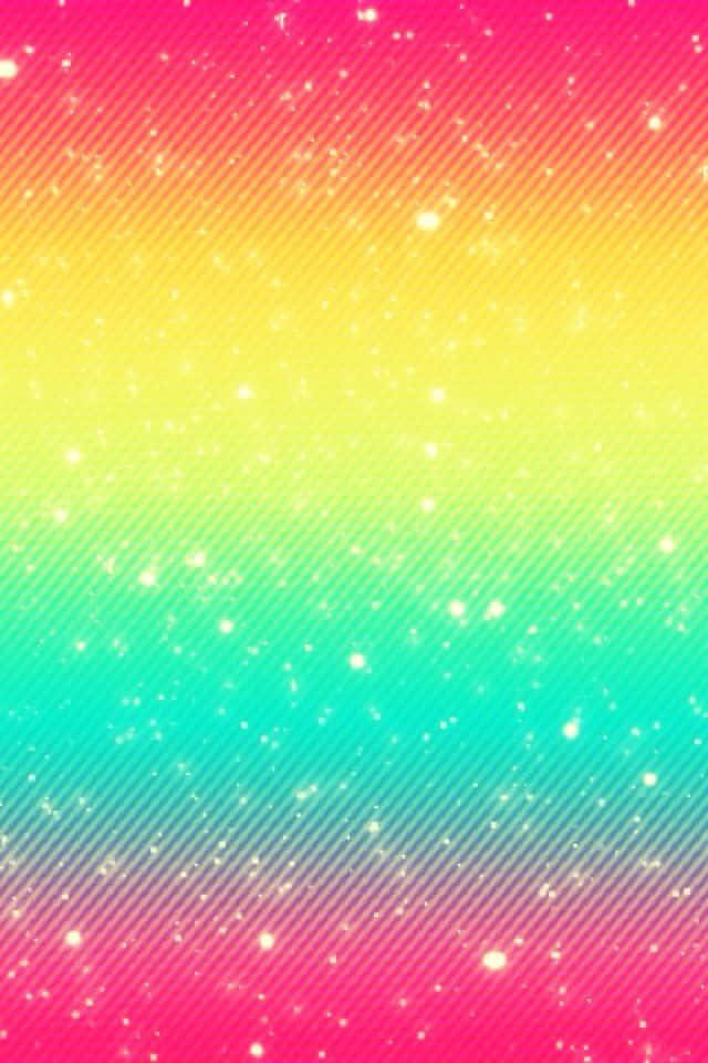 640x960 桌布 壁紙 — 充滿活力的彩虹漸層壁紙，帶有對角線條和閃閃發光的亮片顆粒。
