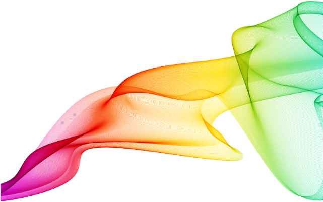 Background Color 桌布 壁紙 — 充滿活力的彩虹色半透明布料在純黑色背景上動態流動。