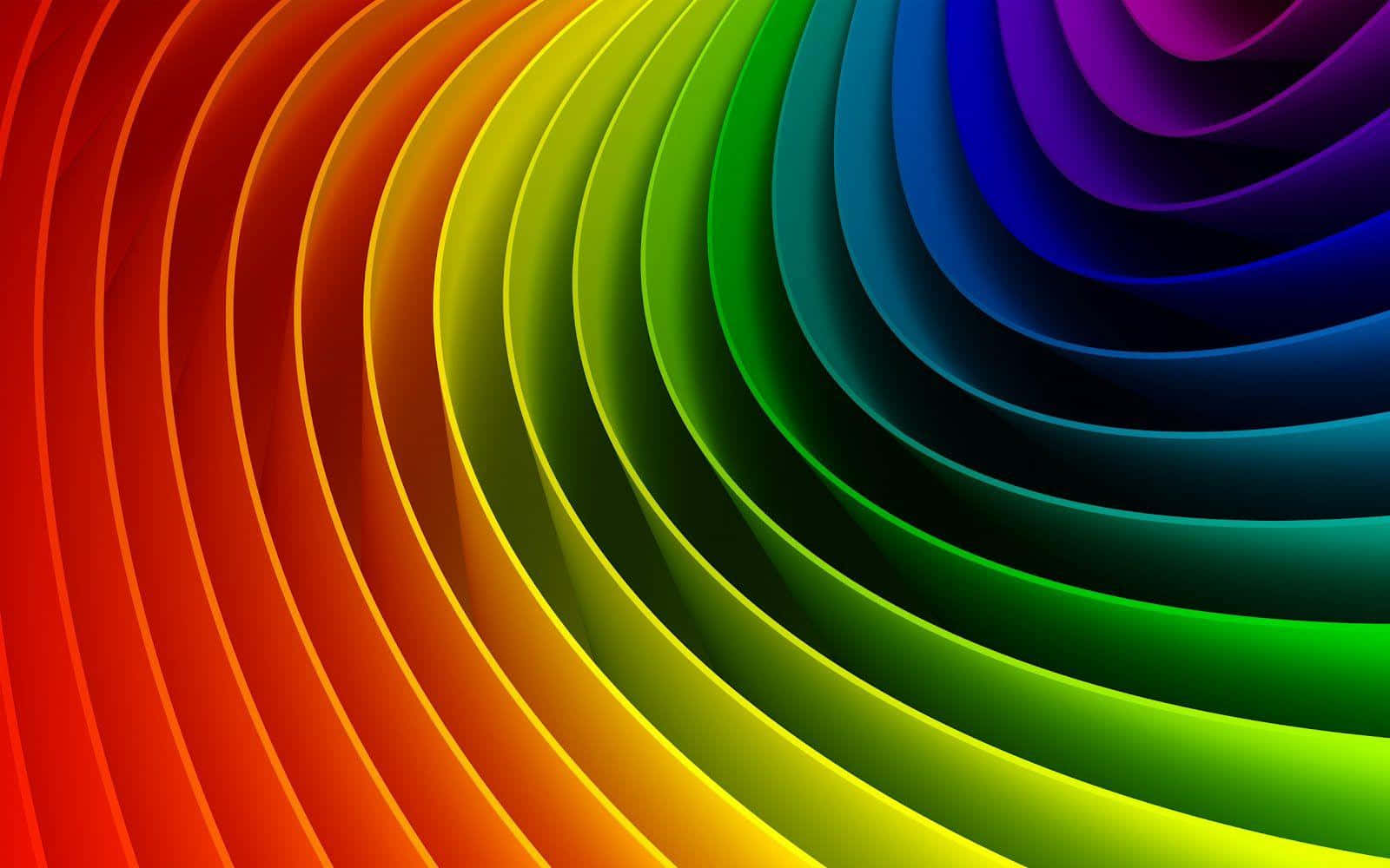Multicolor 桌布 壁紙 — 充滿活力的彩虹色同心曲線在無縫漸變中動態流過畫面。