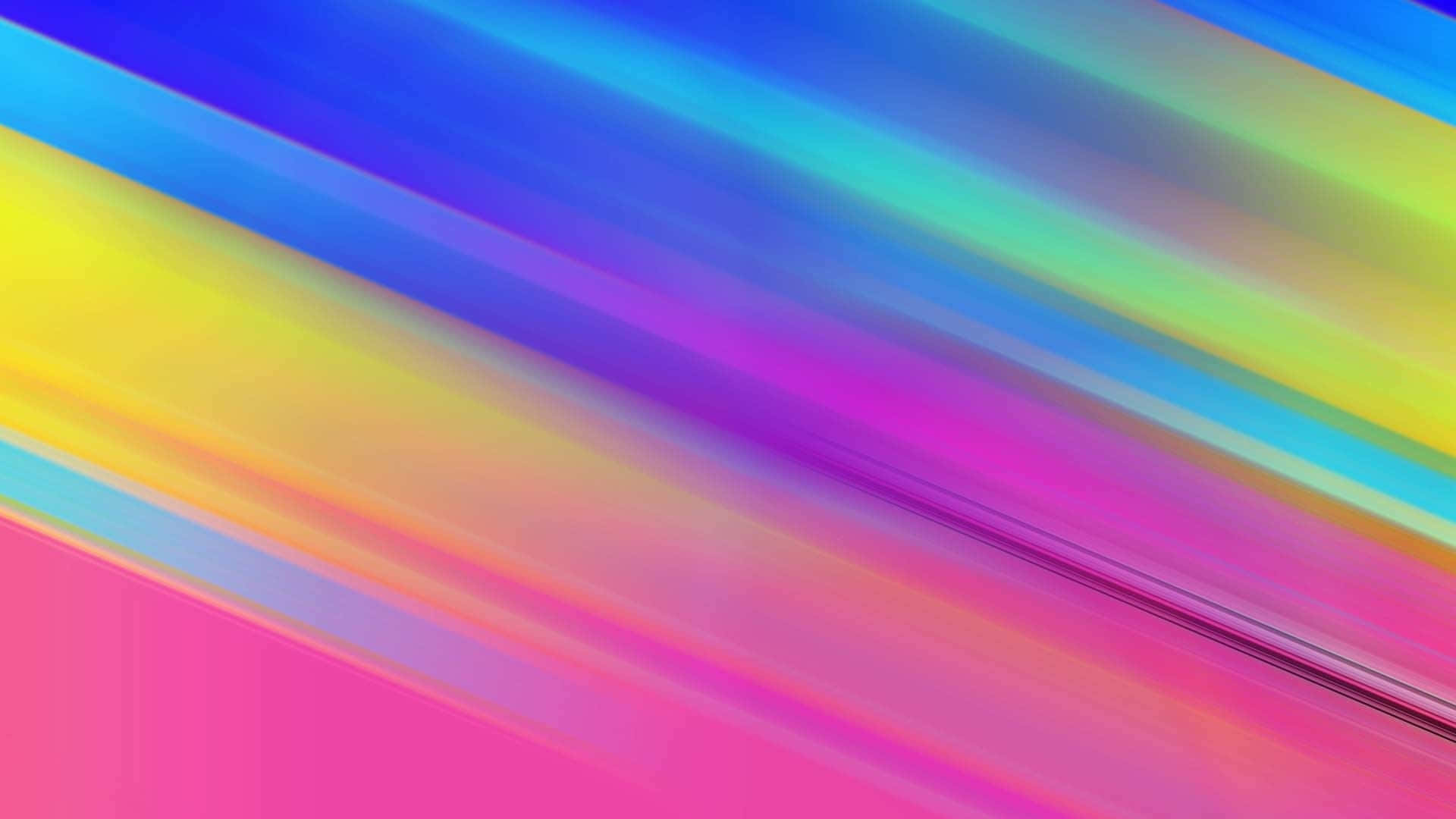 Rainbow Gradient 桌布 壁紙 — 充滿活力的彩虹色對角線條紋融合成發光的抽象漸變。