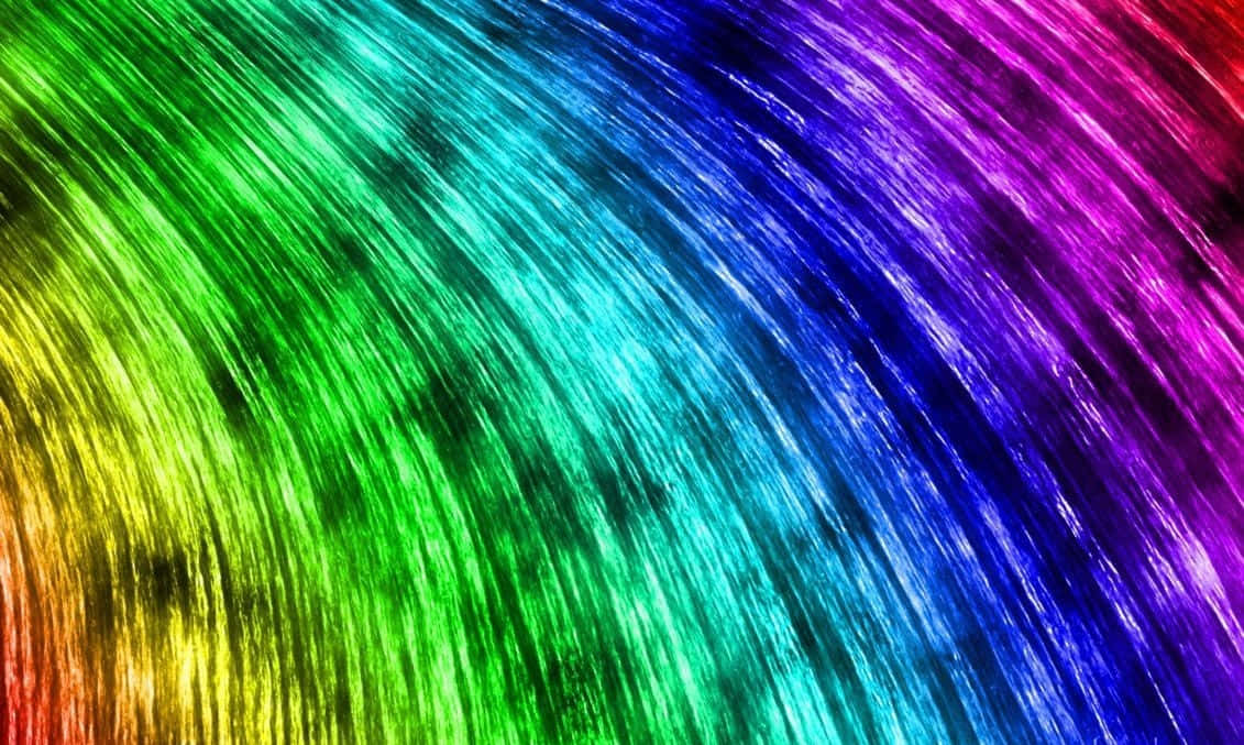Rainbow Colours 桌布 壁紙 — 充滿活力的彩虹色條紋以動態抽象圖案對角流過畫面。