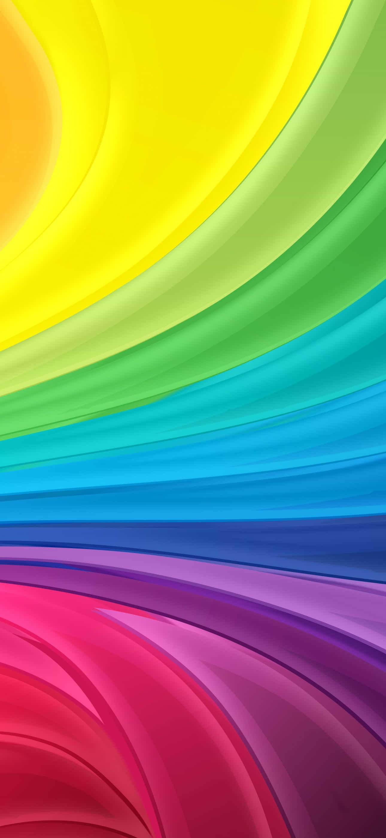 Cool Color 桌布 壁紙 — 充滿活力的彩虹色流動波浪以平滑漸變對角線橫跨螢幕。