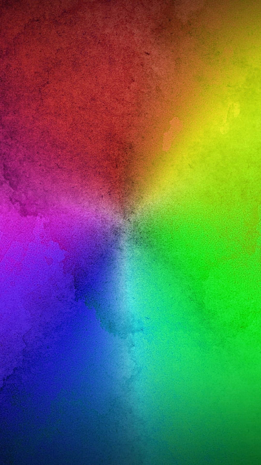 iPhone 桌布 壁紙 — 充滿活力的彩虹色調在畫布上融合成帶紋理的水彩漸變。