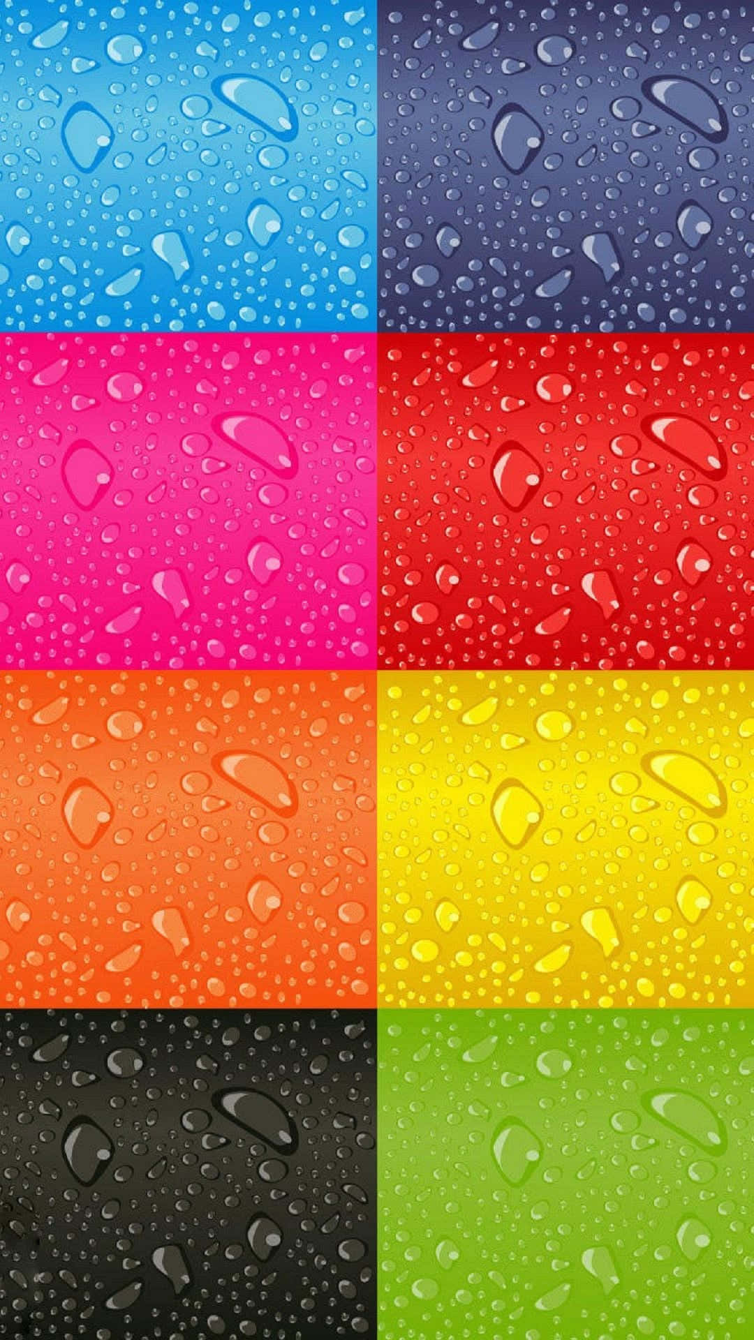 Galaxy Note 桌布 壁紙 — 充滿活力的彩虹面板，飾有閃閃發光的水滴，形成生動的抽象圖案。