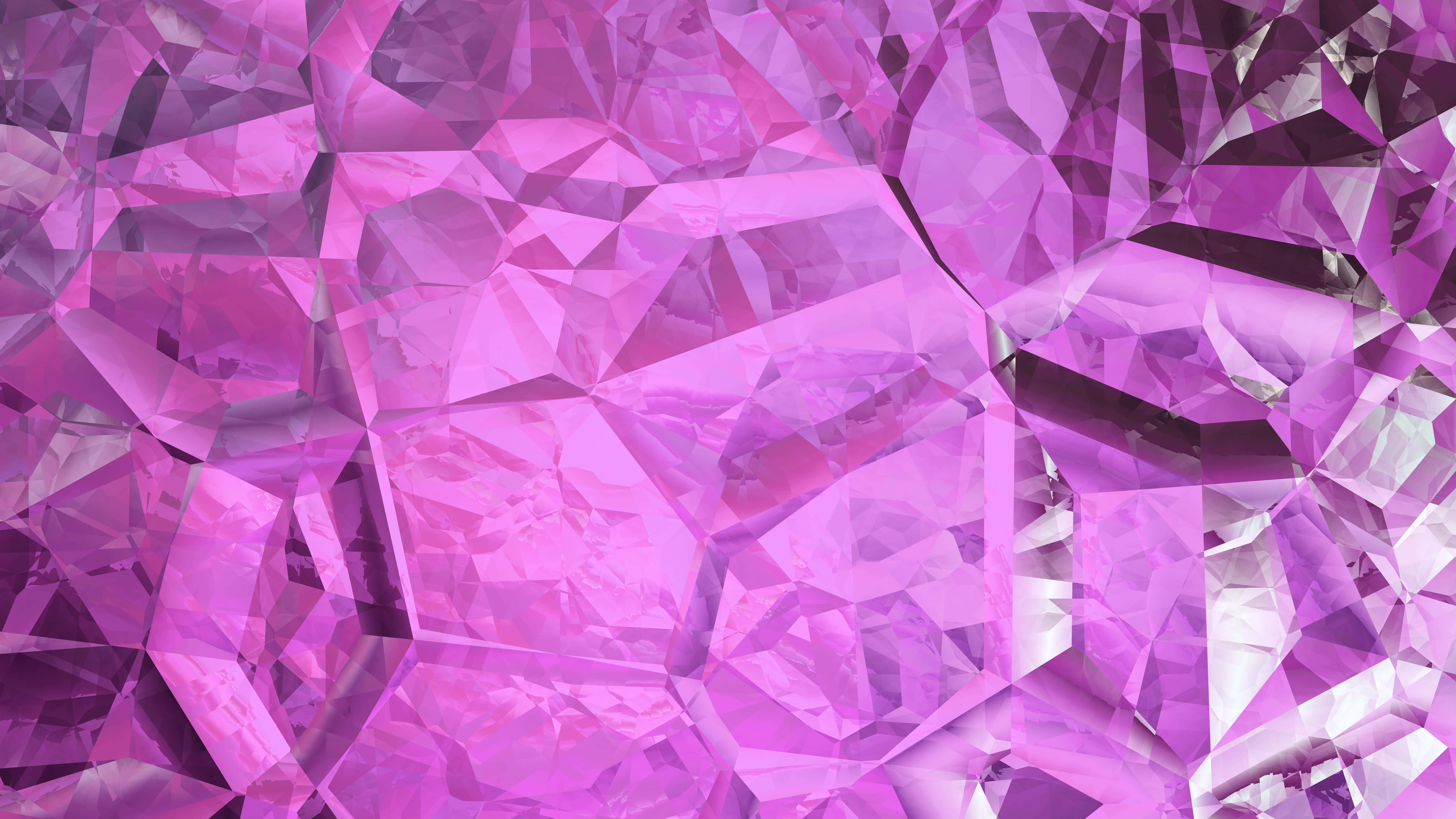 水晶 桌布 壁紙 — 充滿活力的抽象圖案，由多面切割的紫色寶石組成，具有銳利的幾何切割和反射高光。