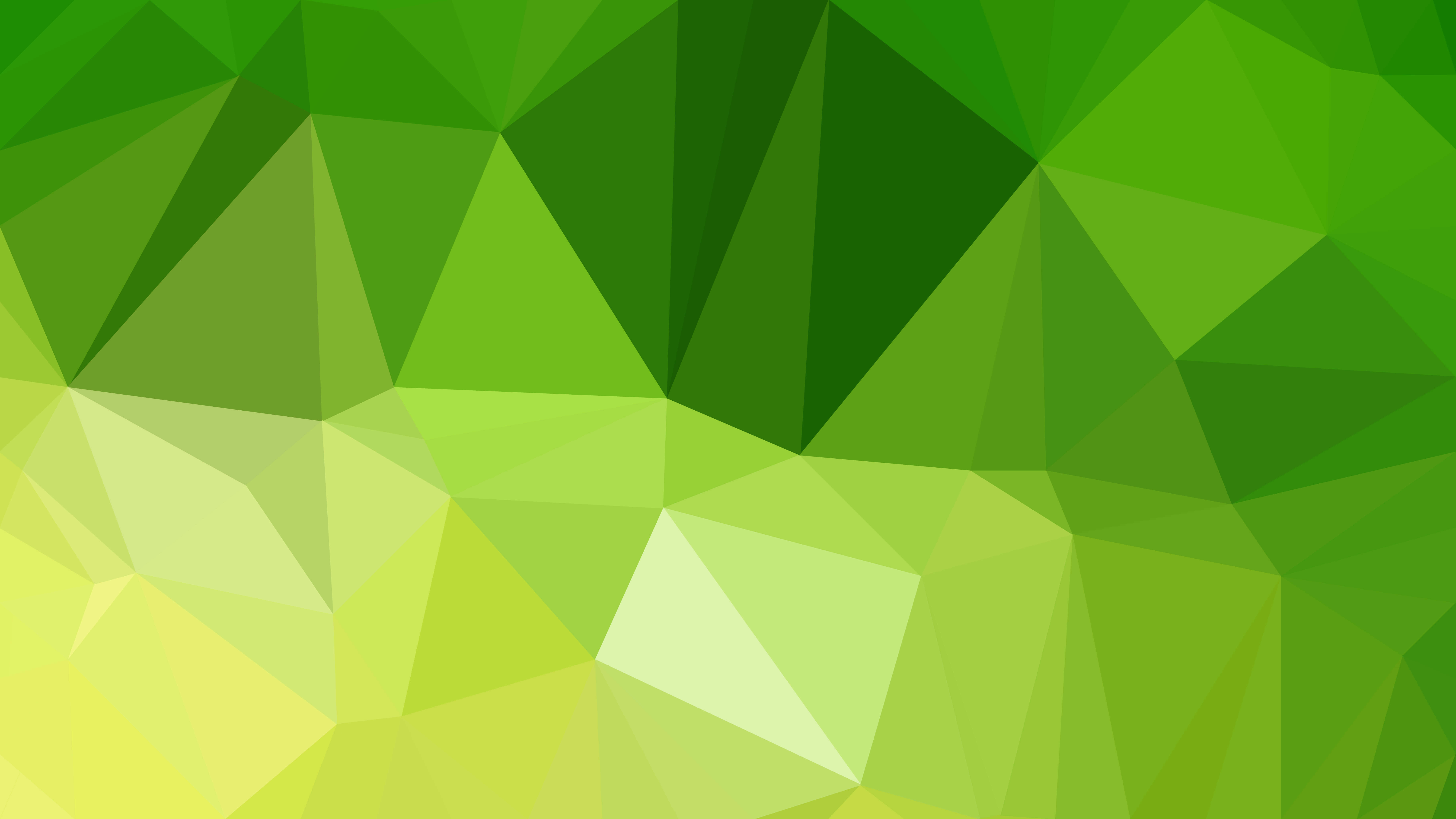 Abstract Green 桌布 壁紙 — 充滿活力的抽象壁紙，帶有幾何三角形，呈現綠色和黃色的漸變色調。