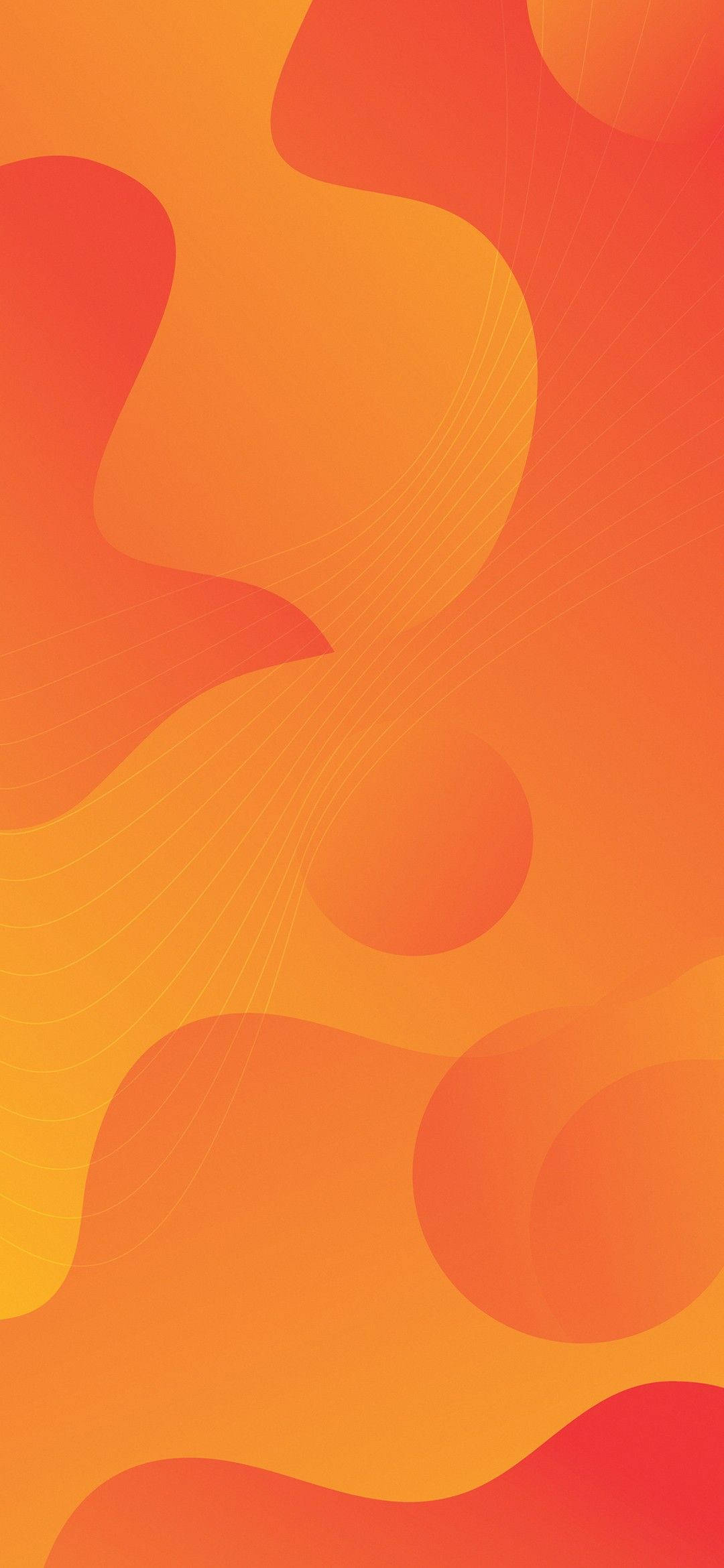 Poster Design 桌布 壁紙 — 充滿活力的抽象壁紙，帶有流動的橙色和紅色形狀以及微妙的曲線。