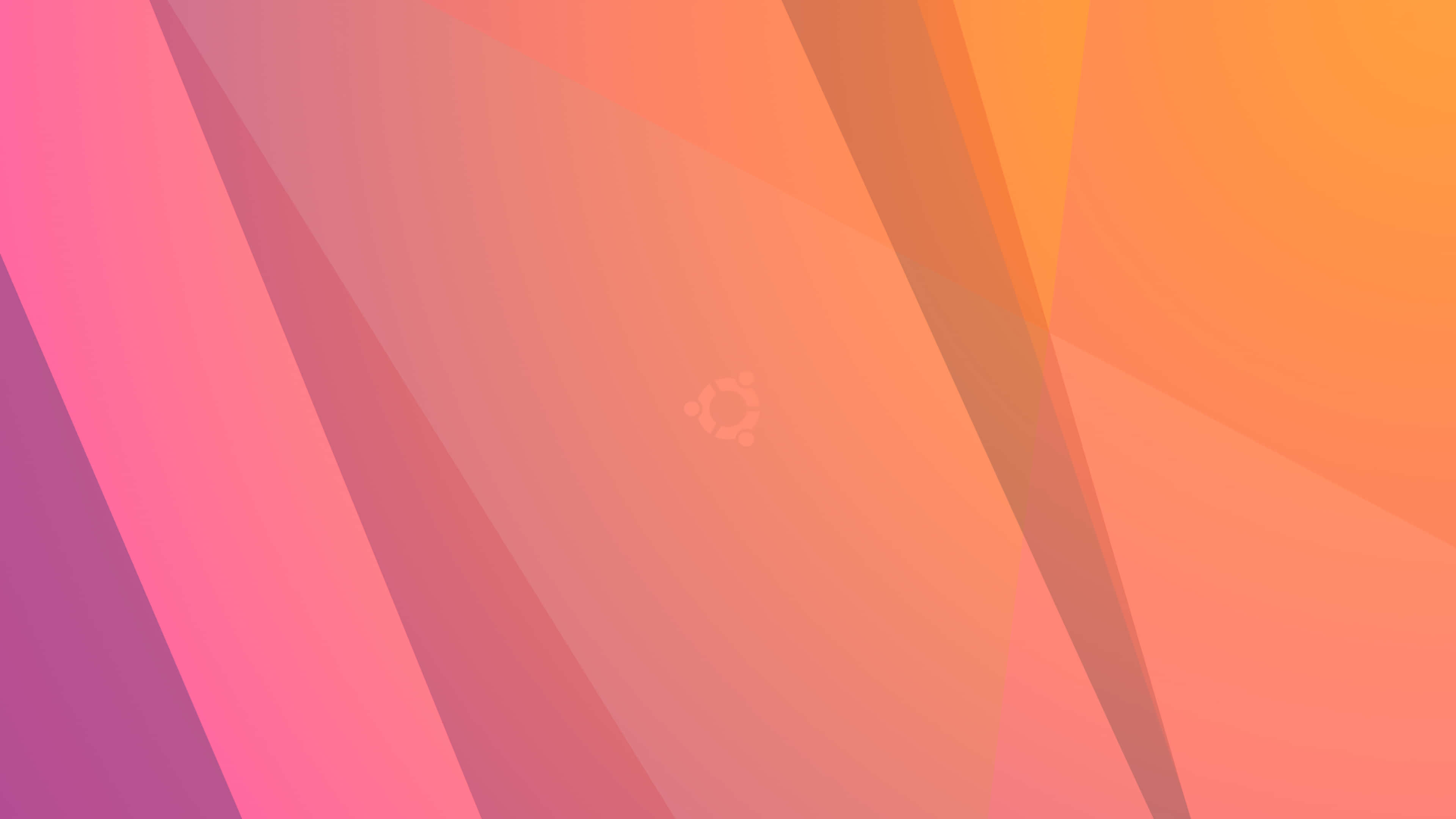 ubuntu 桌布 壁紙 — 充滿活力的抽象壁紙，帶有粉紅色、橙色和紫色的流動漸變，呈現幾何對角線形狀。