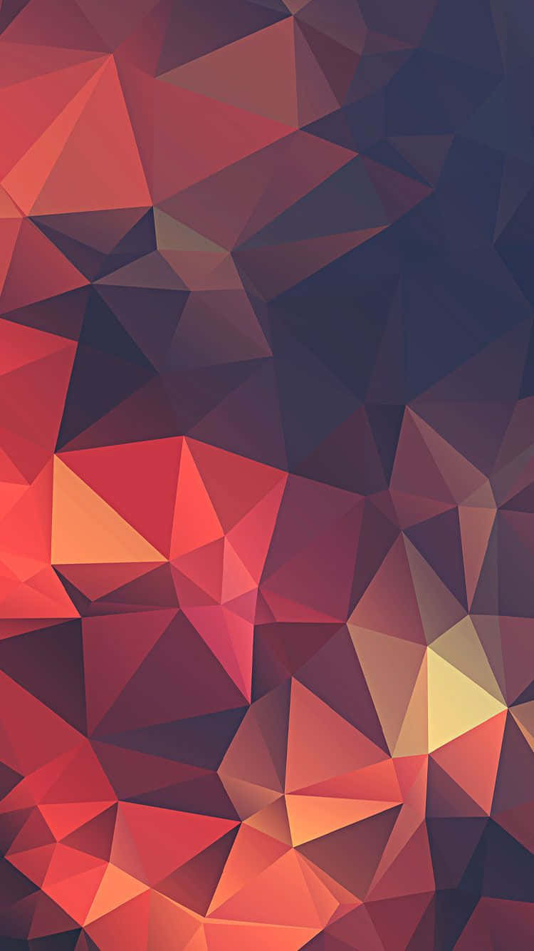 Designer iPhone 桌布 壁紙 — 充滿活力的抽象壁紙，帶有紅橙色和深藍色多邊形形狀的漸變。
