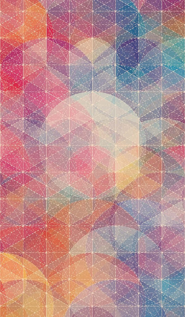 600x1024 桌布 壁紙 — 充滿活力的抽象壁紙，帶有重疊的幾何形狀和柔和的粉彩漸變，形成動態圖案。