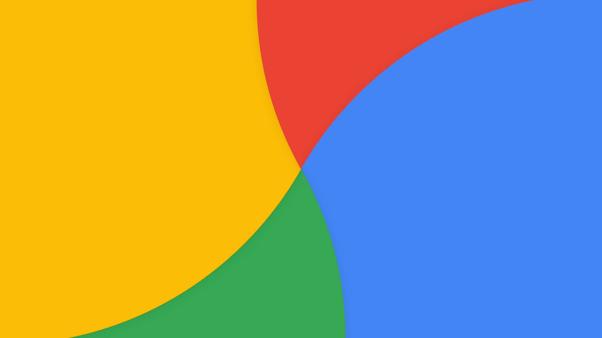 google 桌布 壁紙 — 充滿活力的抽象壁紙，帶有黃色、紅色、藍色和綠色的醒目彎曲部分，動態重疊。