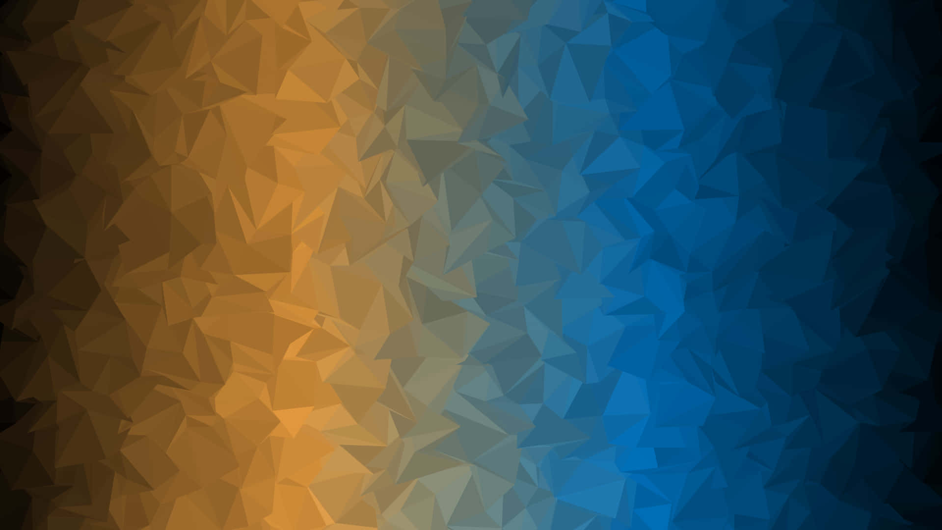 Orange And Blue 桌布 壁紙 — 充滿活力的抽象壁紙，通過幾何三角形面呈現從溫暖金色到清涼藍色的漸變。