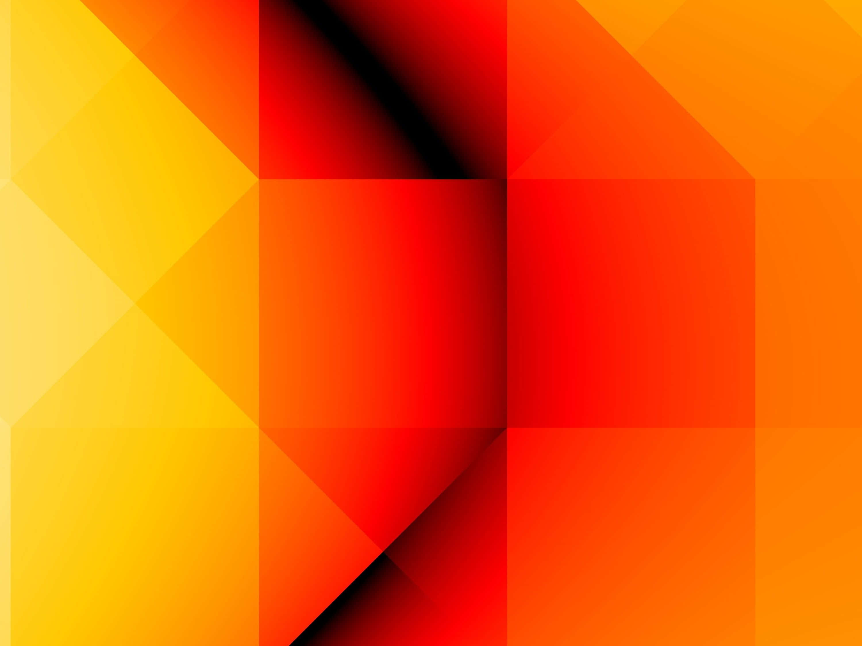 Yellow Abstract 桌布 壁紙 — 充滿活力的抽象幾何圖案，大膽的黃色、橙色和紅色漸變形成棱角分明的形狀。