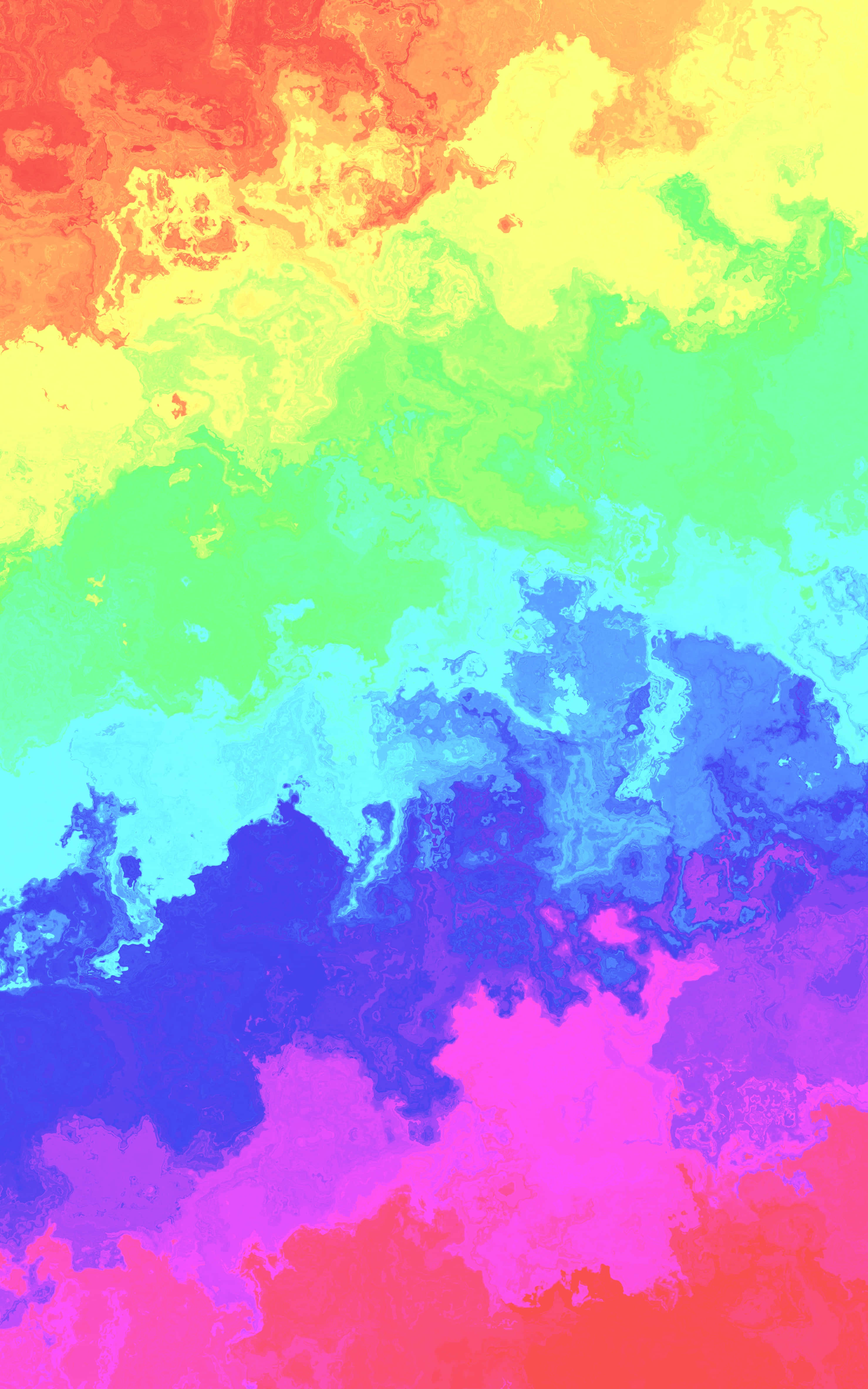 Rainbow iPhone 桌布 壁紙 — 充滿活力的抽象彩虹色漩渦在畫布上融合成流暢、如畫的漸變。
