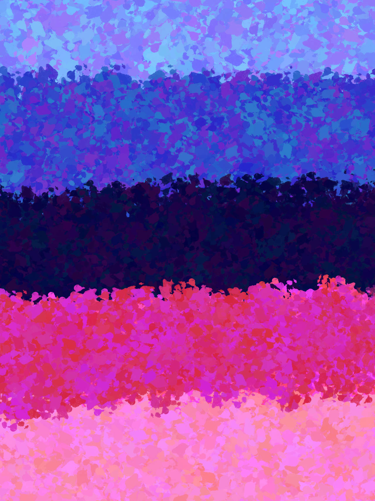 Omnisexual 桌布 壁紙 — 充滿活力的抽象數位藝術作品，帶有紫色、藍色、黑色和粉紅色調的紋理水平條紋。