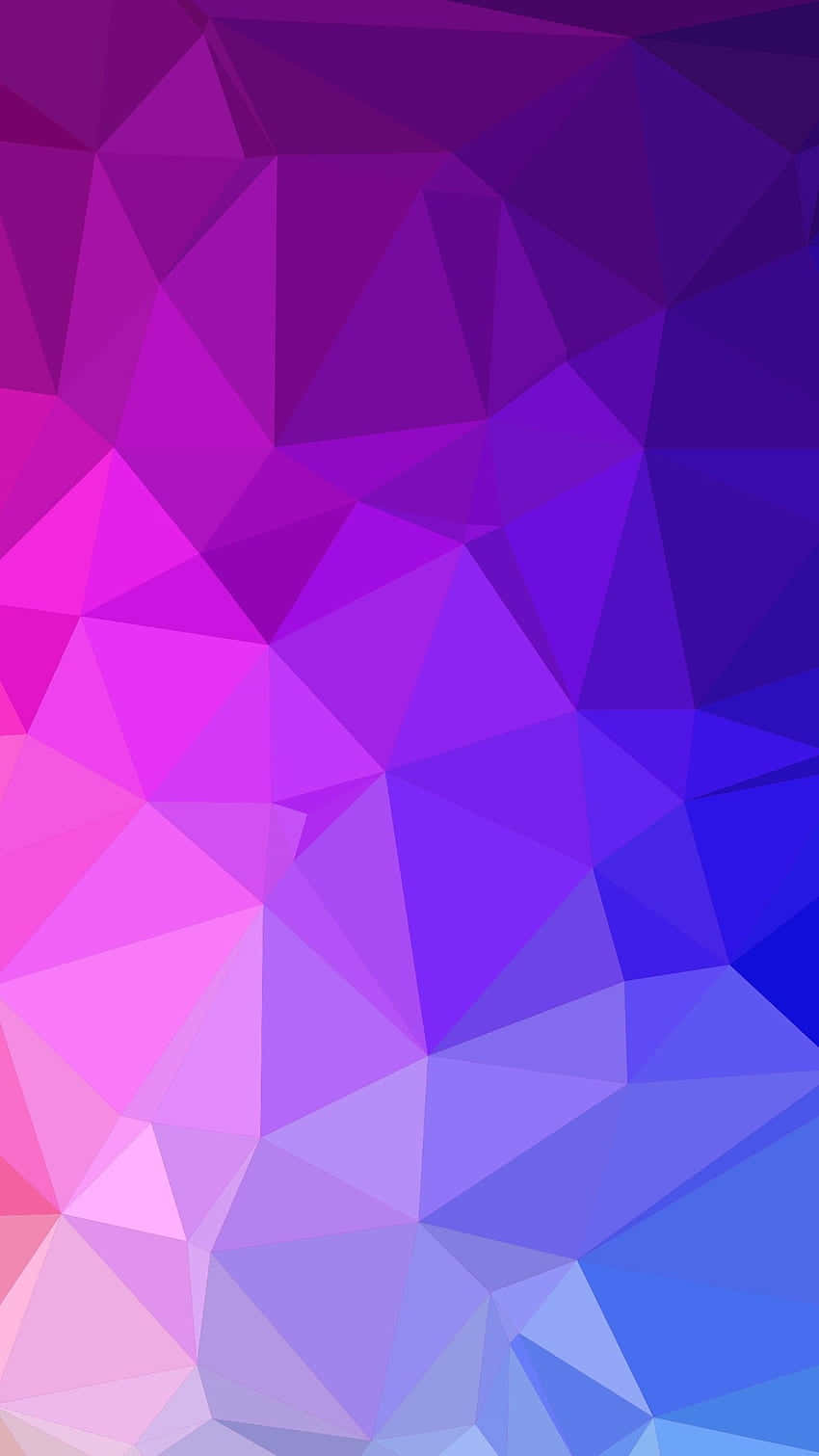 Geometric iPhone 桌布 壁紙 — 充滿活力的抽象桌布，帶有粉紅色、紫色和藍色幾何三角形的漸變。