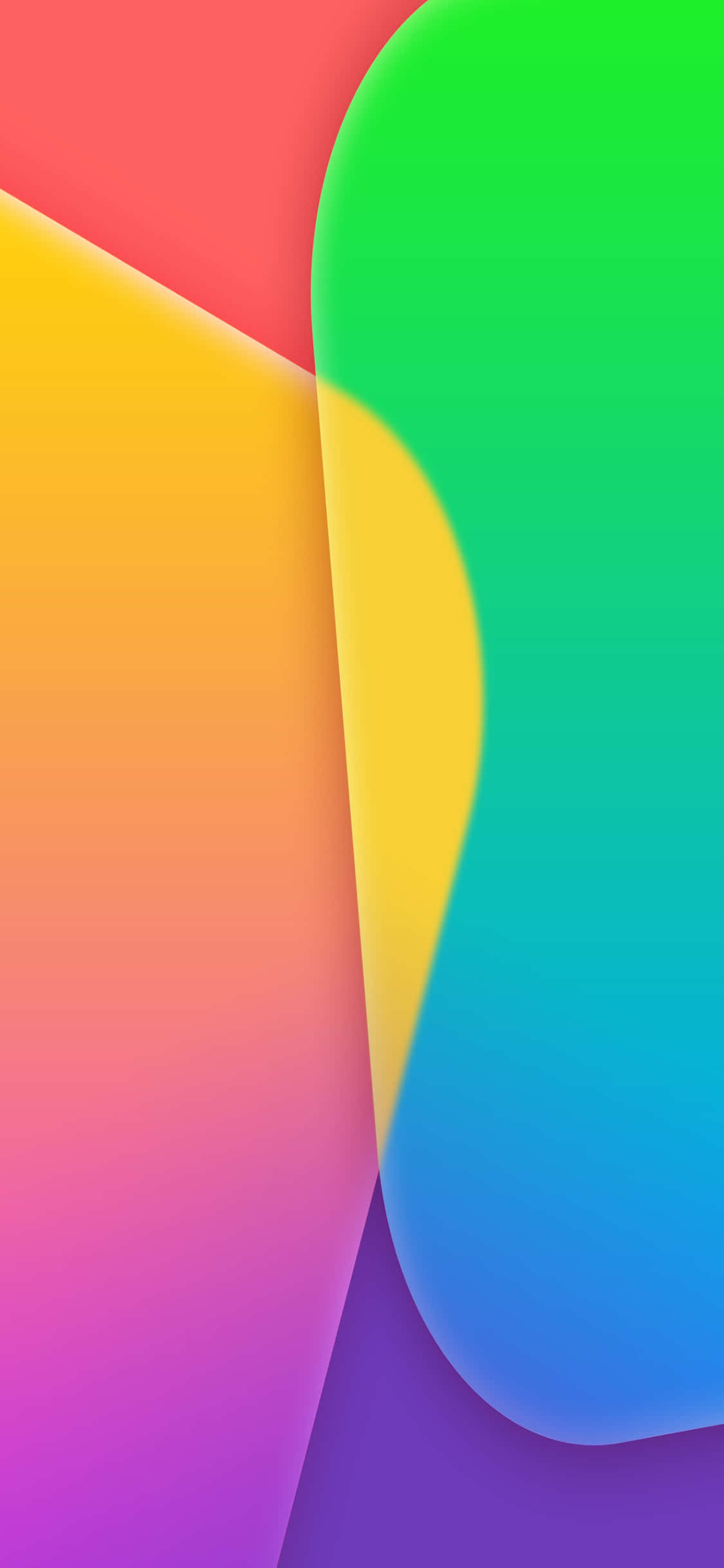 Pixel 3 Apple 桌布 壁紙 — 充滿活力的抽象桌布，帶有粉紅色、黃色、綠色、藍色和紫色的流暢漸層，呈現平滑的有機形狀。