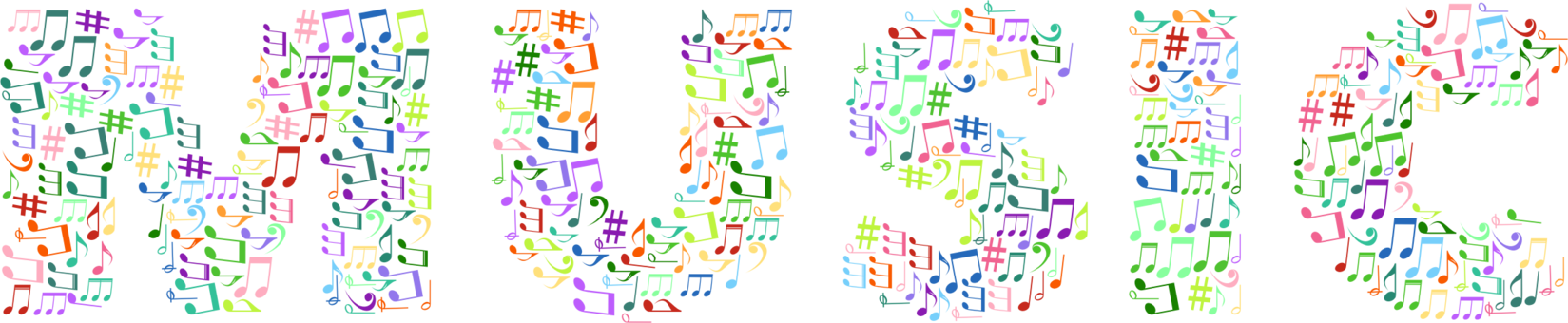 音樂 桌布 壁紙 — 充滿活力的抽象桌布，由色彩繽紛的混亂符號組成，在黑色背景上形成單詞「JUKE」。