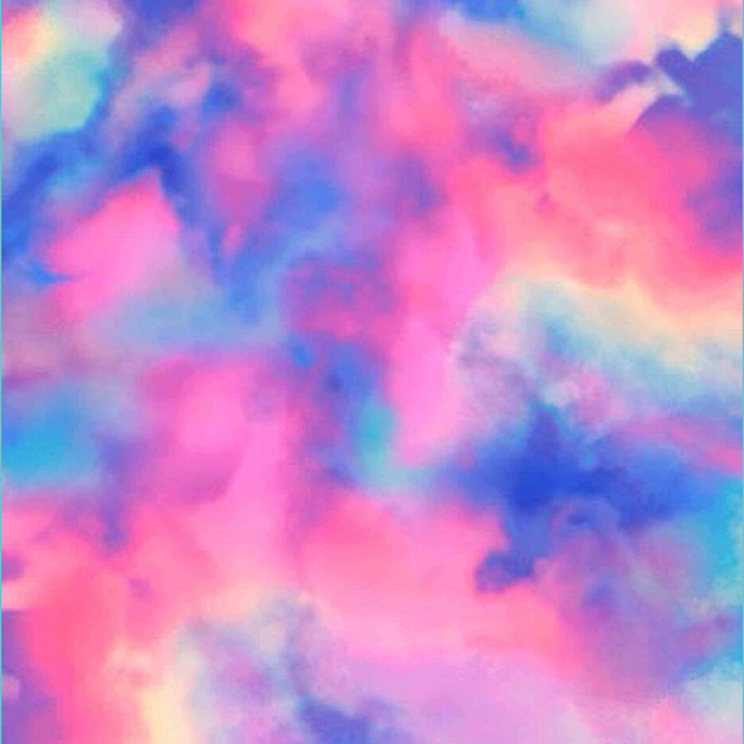Colorful Abstract Art 桌布 壁紙 — 充滿活力的抽象水彩漩渦將粉紅色、藍色和藍綠色混合成夢幻流動的圖案。