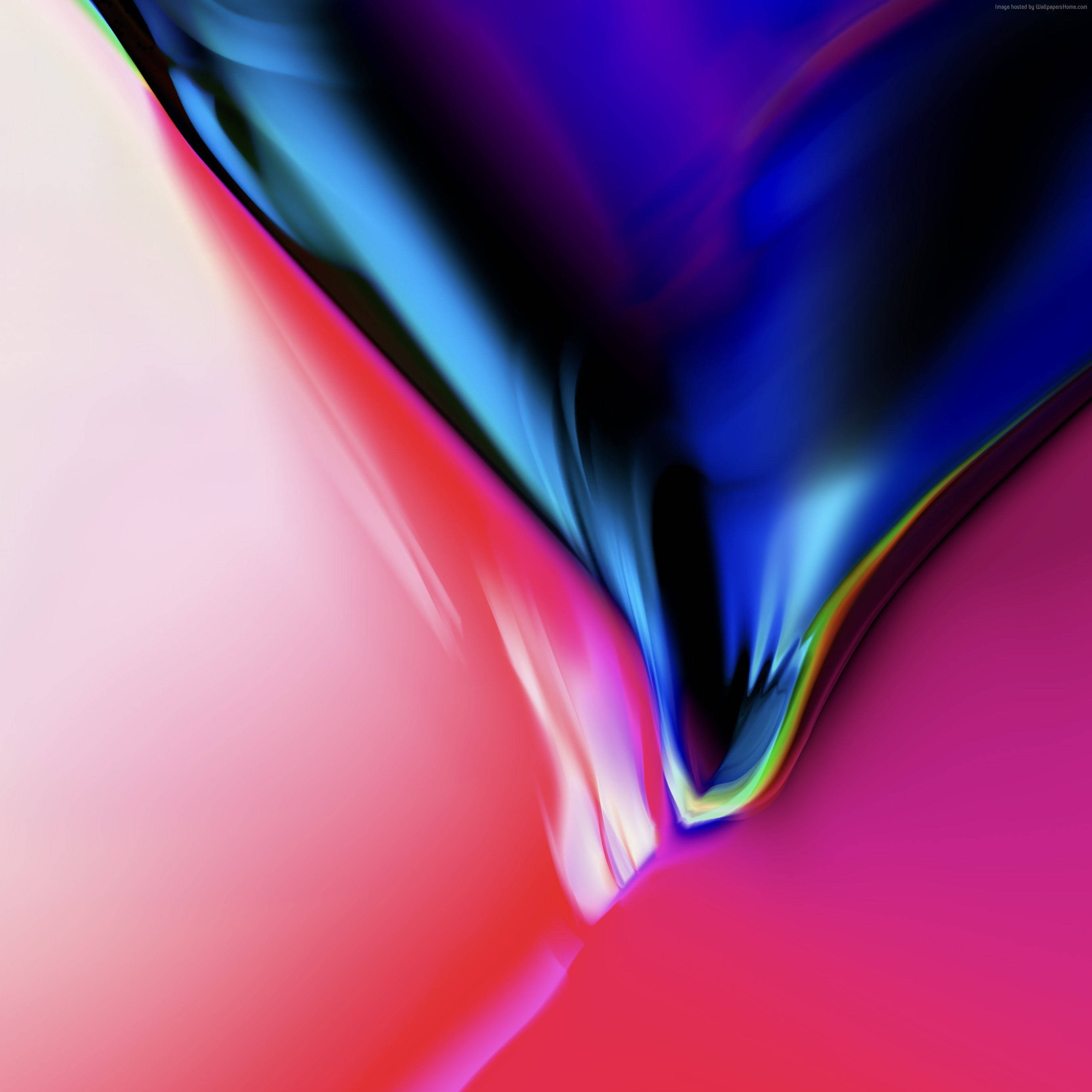 X 桌布 壁紙 — 充滿活力的抽象流體形態在柔和的漸變背景上以電光藍和粉紅色旋轉。