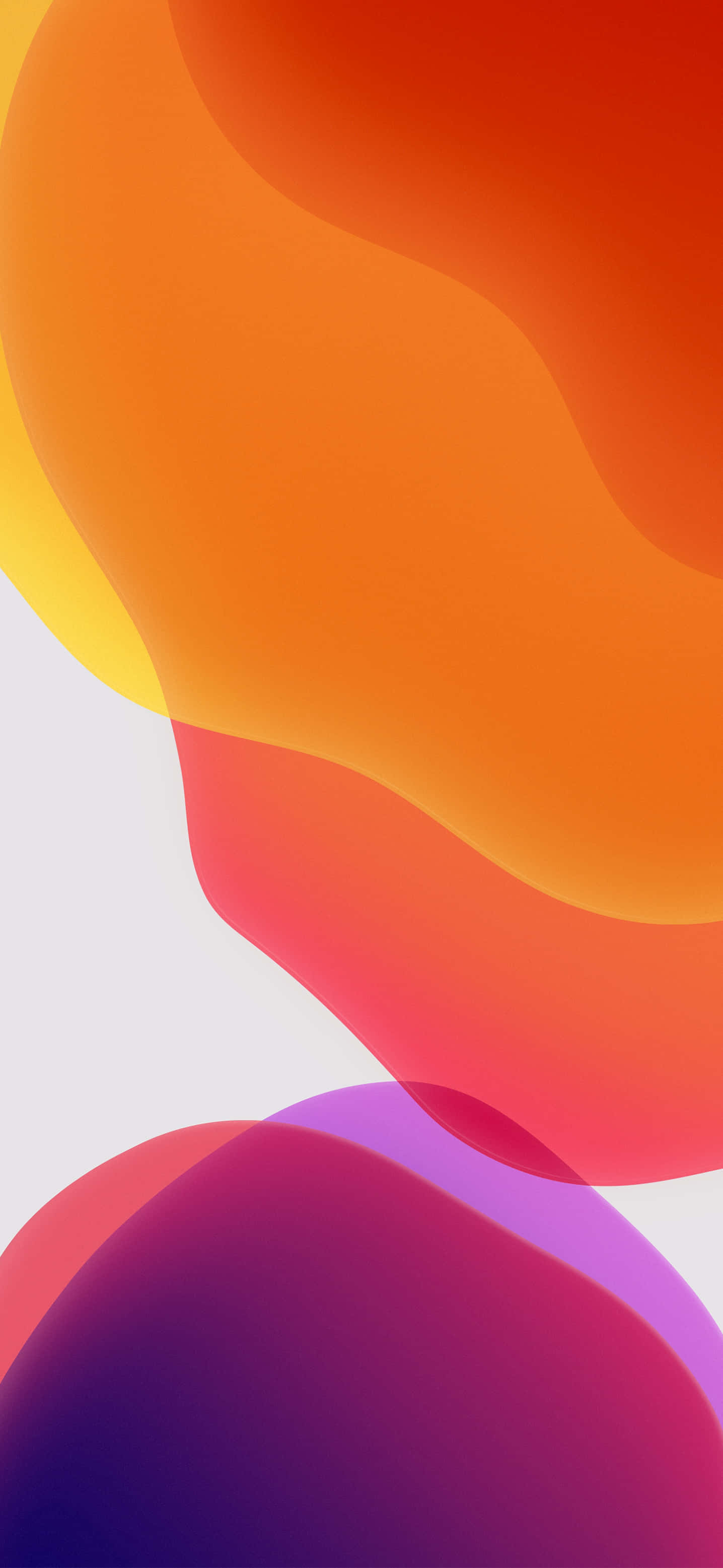 Orange And Teal 桌布 壁紙 — 充滿活力的抽象流體形狀，以溫暖的橙紅色和涼爽的紫色在淡色背景上柔和融合。