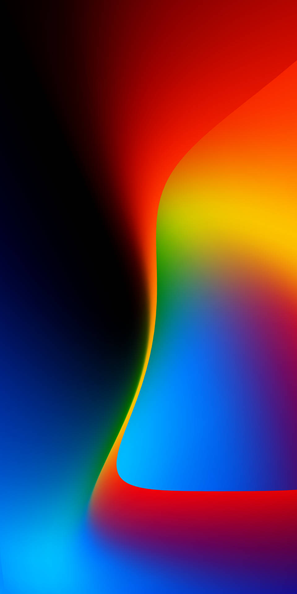 充滿活力的抽象漸層，帶有從藍色到紅色的流動曲線 — 彩虹 GIF 壁紙