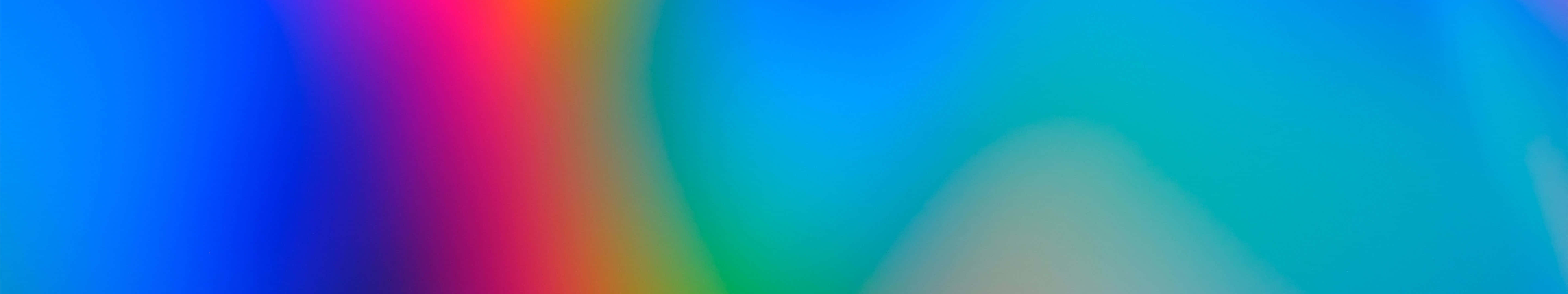 5760x1080 桌布 壁紙 — 充滿活力的抽象漸層從電光藍過渡到洋紅和青色，形成平滑無縫的混合。