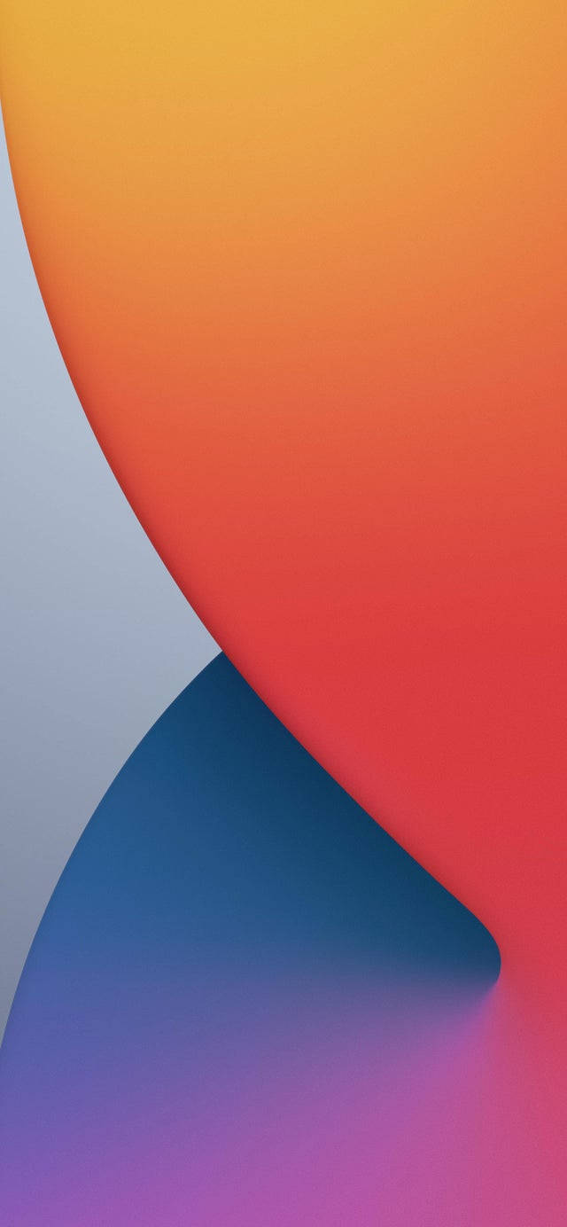帶有流暢流動形狀的抽象彩色漸變背景。 — iPhone 14 壁紙
